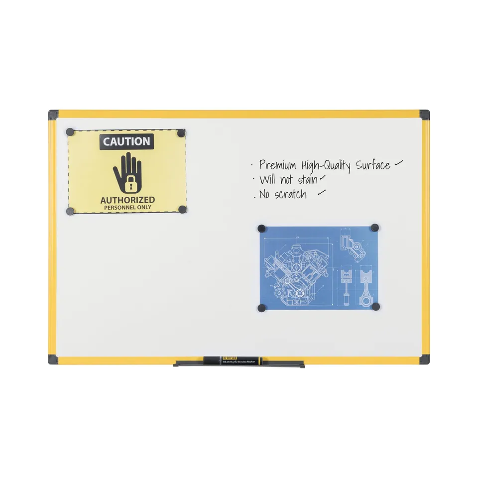 bi-office-maya-tableau-blanc-maill-magn-tique-120-x-90-cm-cadre-aluminium-jaune image 1