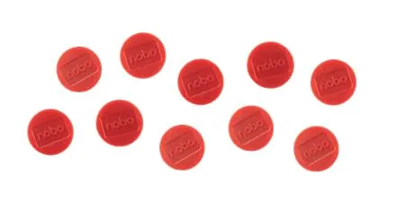 nobo-jeu-de-10-aimants-pour-tableau-blanc-magn-tique-38-mm-rouge-1915314 image 1