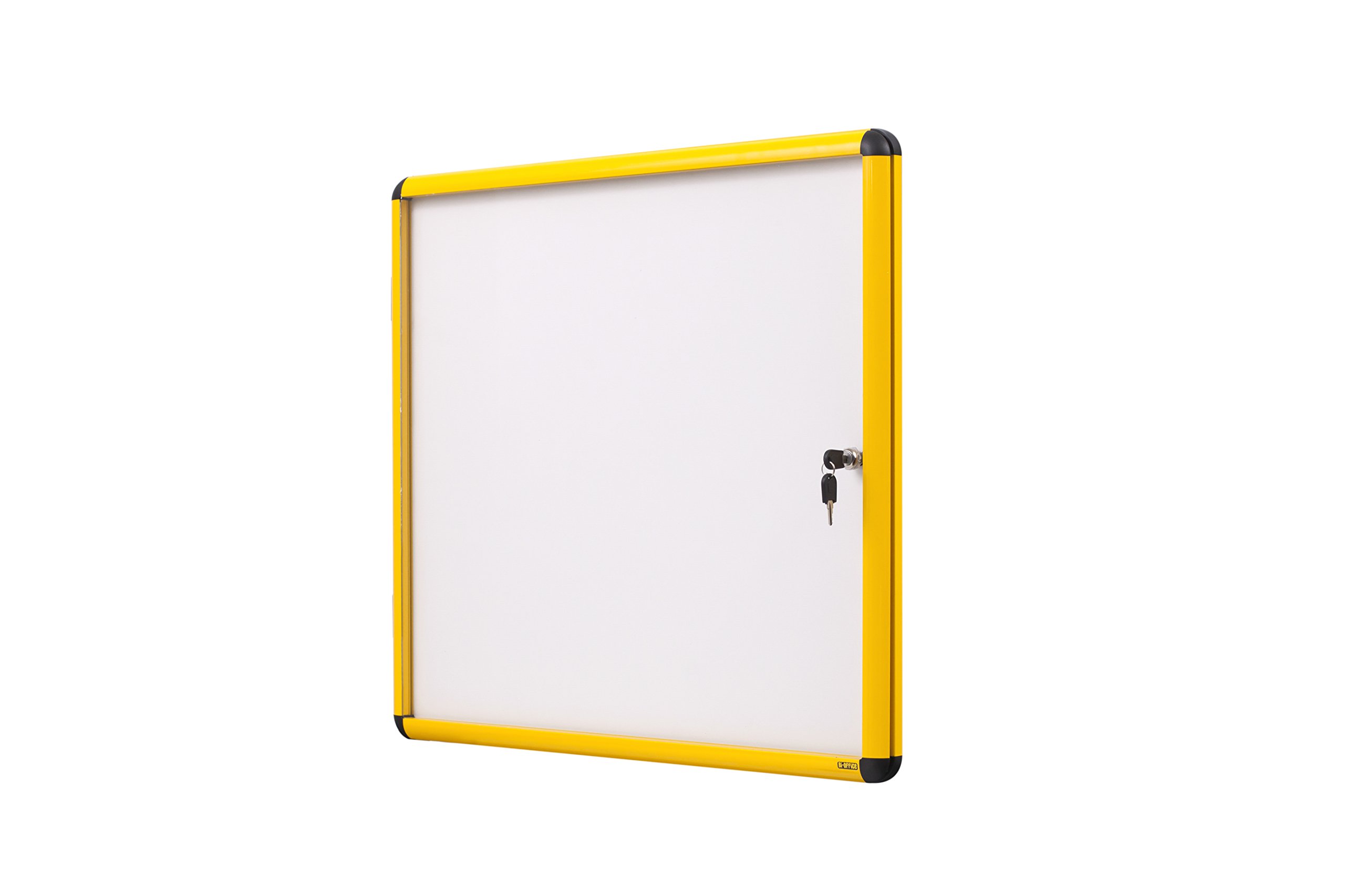 bi-office-exhibit-vitrine-d-int-rieur-murale-6-x-a4-cadre-aluminium-jaune-fond-m image 3