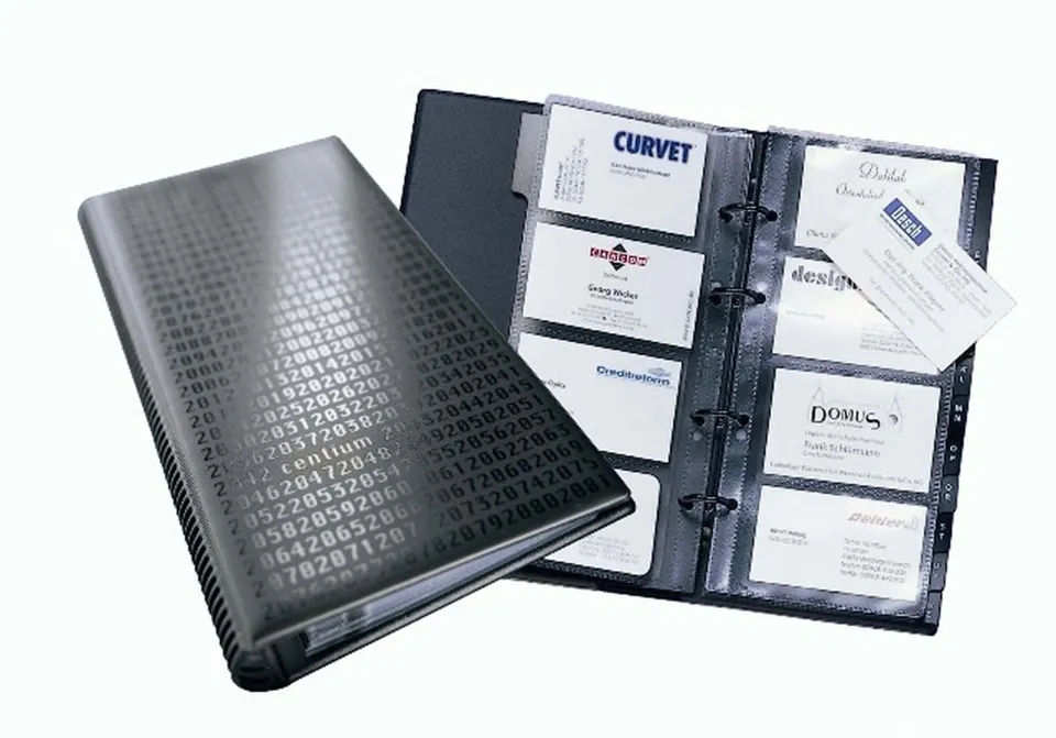 durable-visifix-centium-240301-classeur-cartes-de-visite-4-anneaux-400-cartes-no image 1