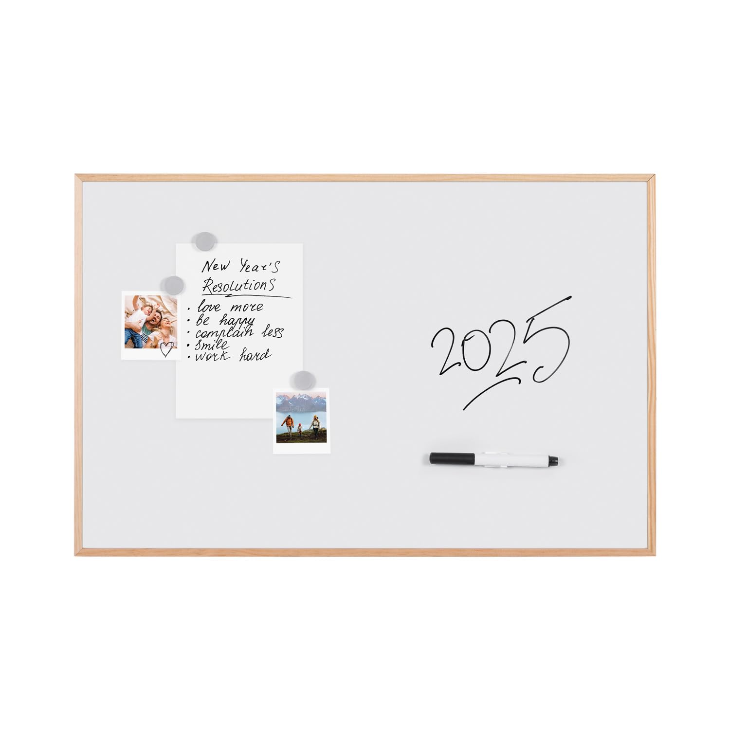 bi-office-new-basic-tableau-blanc-magn-tique-cadre-bois-pin-585-x-385-mm-naturel image 1