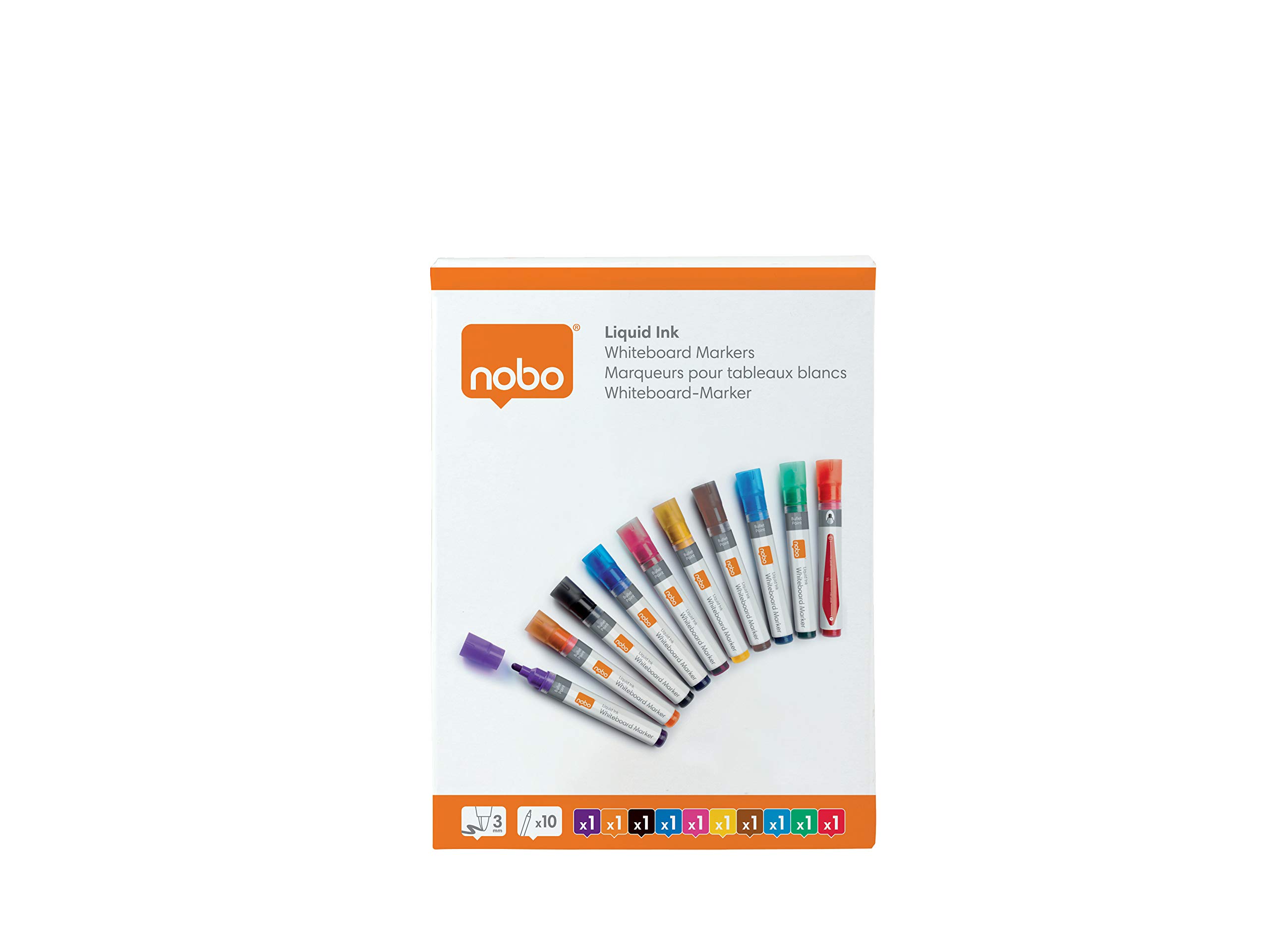 nobo-liquid-ink-1915381-marqueurs-tableau-blanc-pointe-ogive-3-mm-lot-de-10-coul image 7