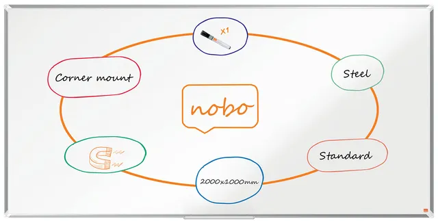 nobo-premium-plus-tableau-blanc-acier-magn-tique-maill-2000x1000mm-blanc-1915162 image 1