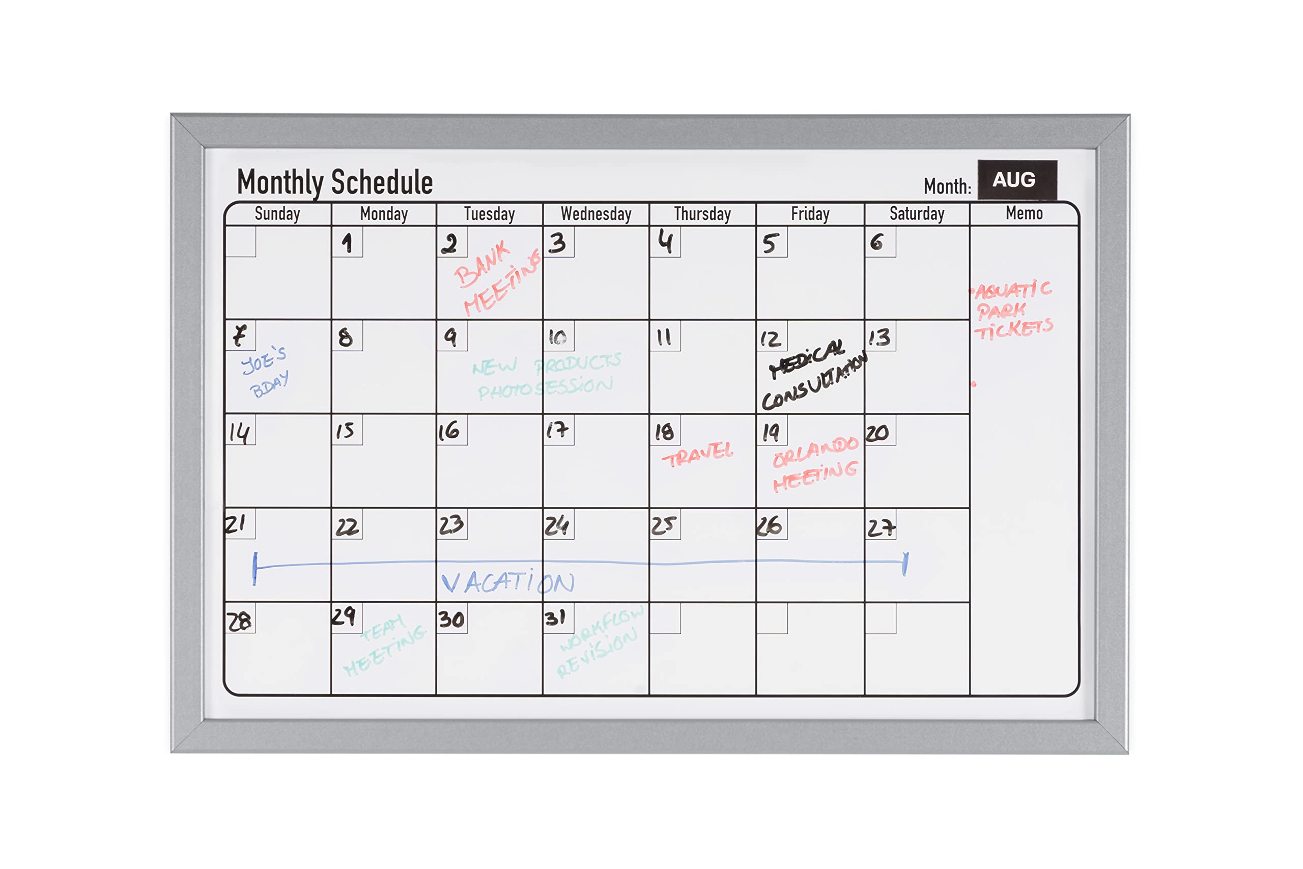 bi-office-tableau-magn-tique-planning-mensuel-cadre-effet-bois-gris image 1
