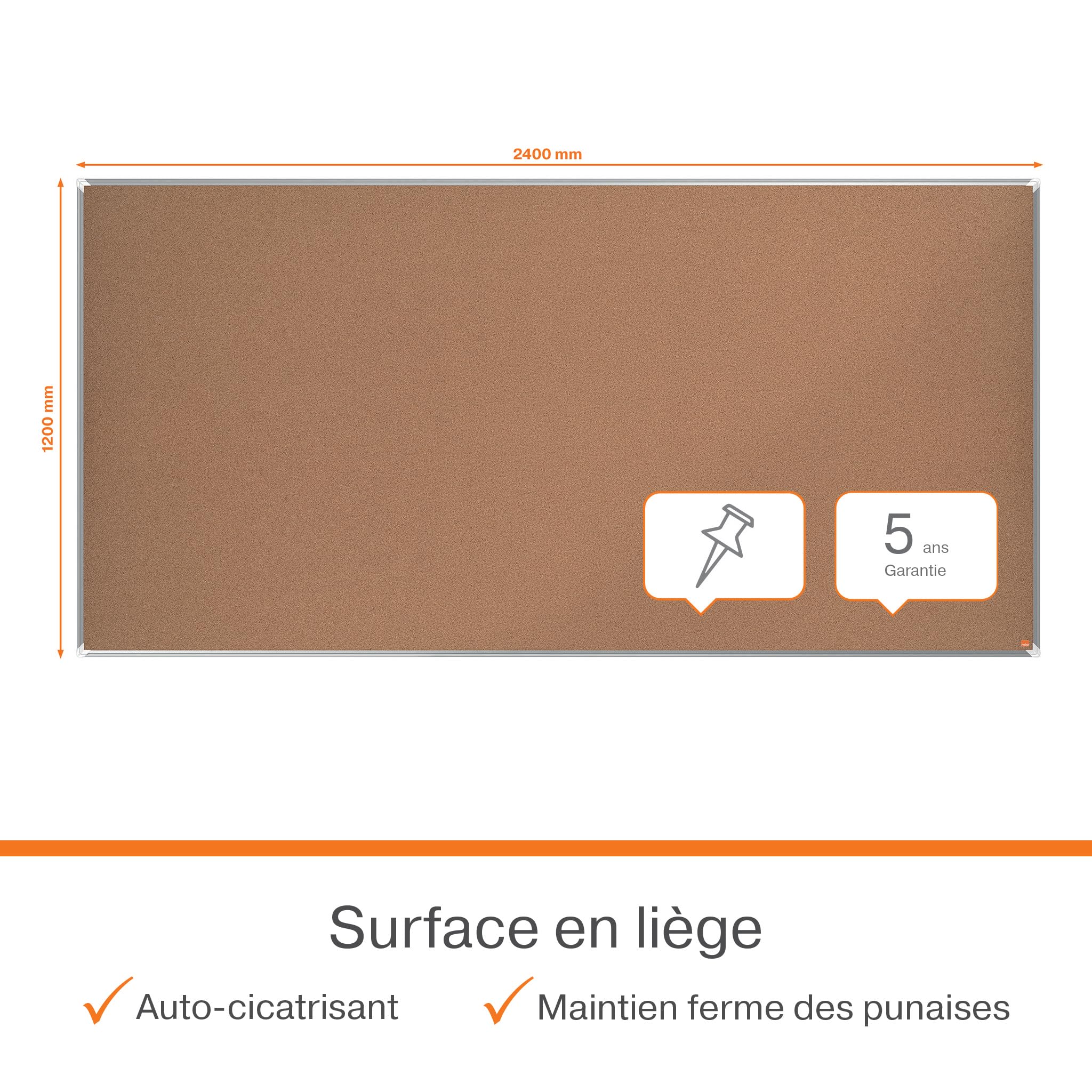 nobo-tableau-d-affichage-li-ge-premium-plus-2400x1200-mm-panneau-mural-cadre-alu image 3