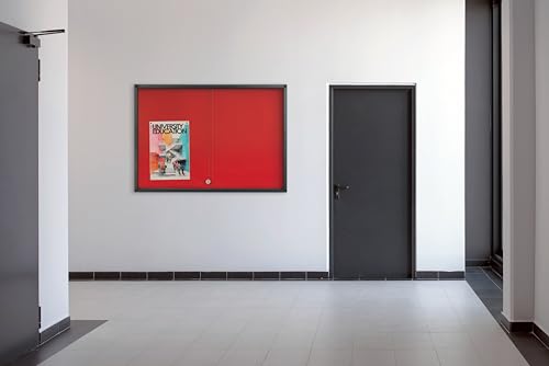 bi-office-exhibit-extra-vitrine-d-exposition-8xa4-feutre-rouge-portes-coulissant image 4