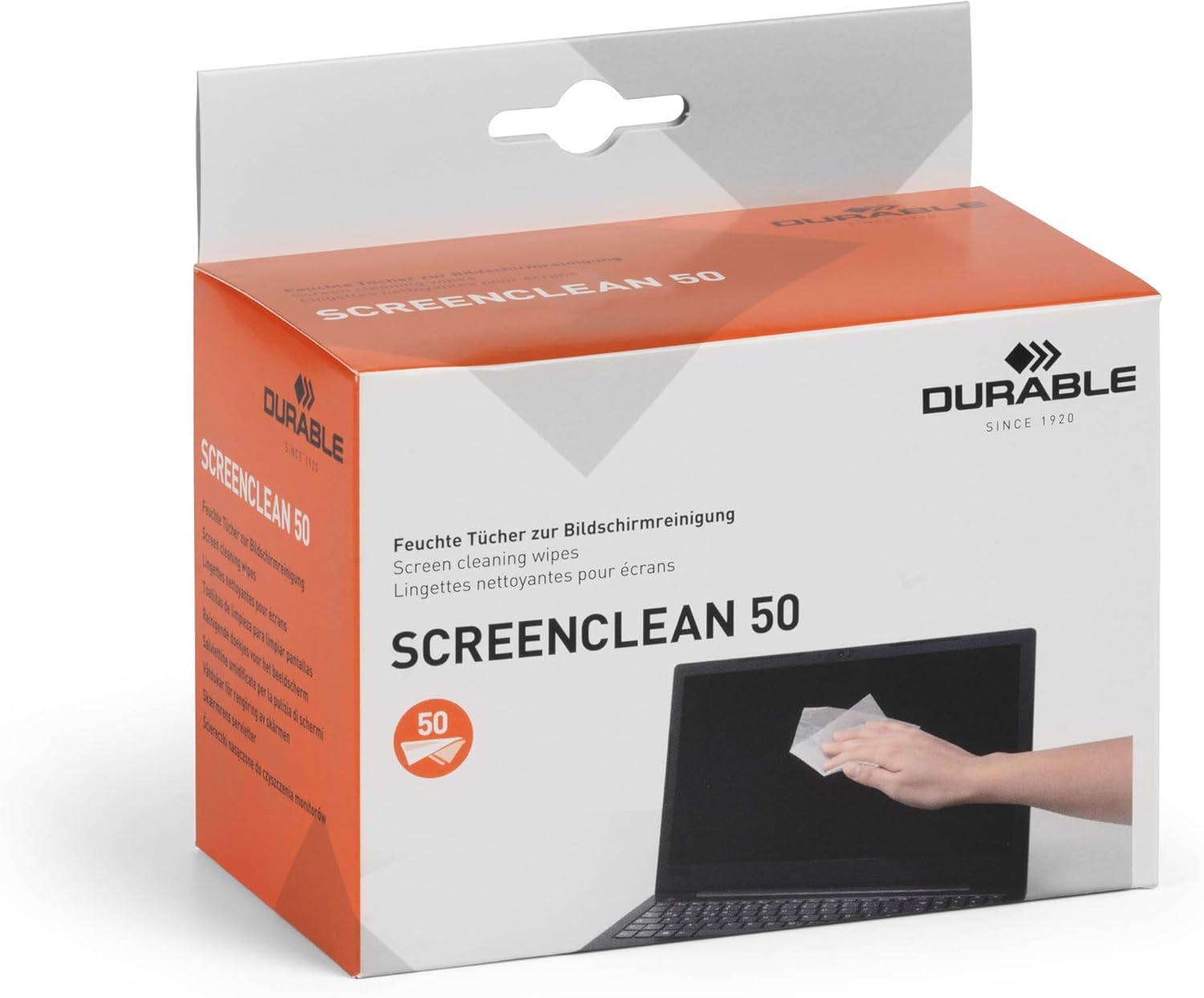 durable-screenclean-bo-te-de-50-lingettes-multi-surfaces-individuelles image 3