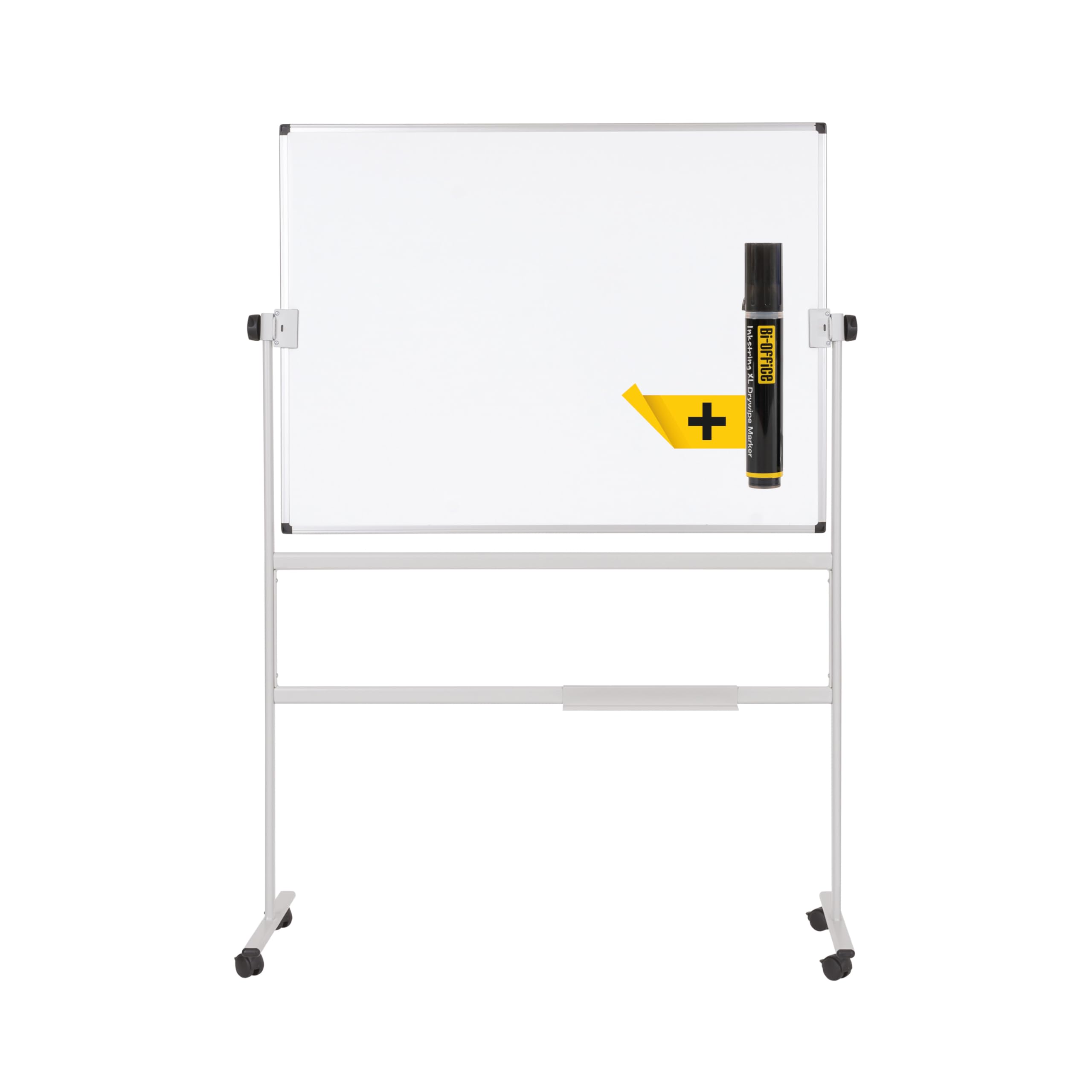 bi-office-ayda-tableau-blanc-pivotant-double-face-105x75-cm-surface-maill-e-magn image 1