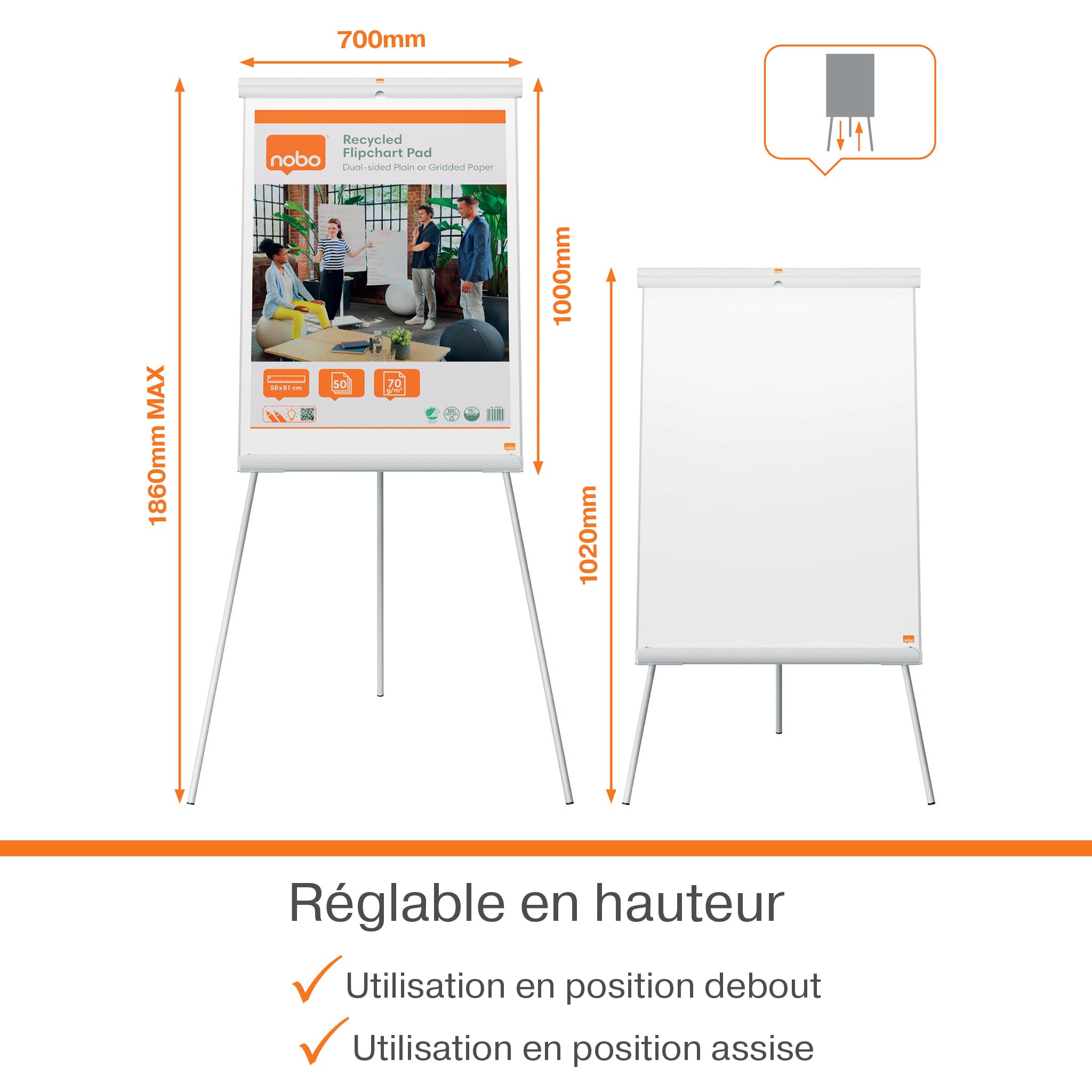 nobo-premium-plus-chevalet-tableau-blanc-magn-tique-tr-pied-r-glable-1860-mm-cro image 5