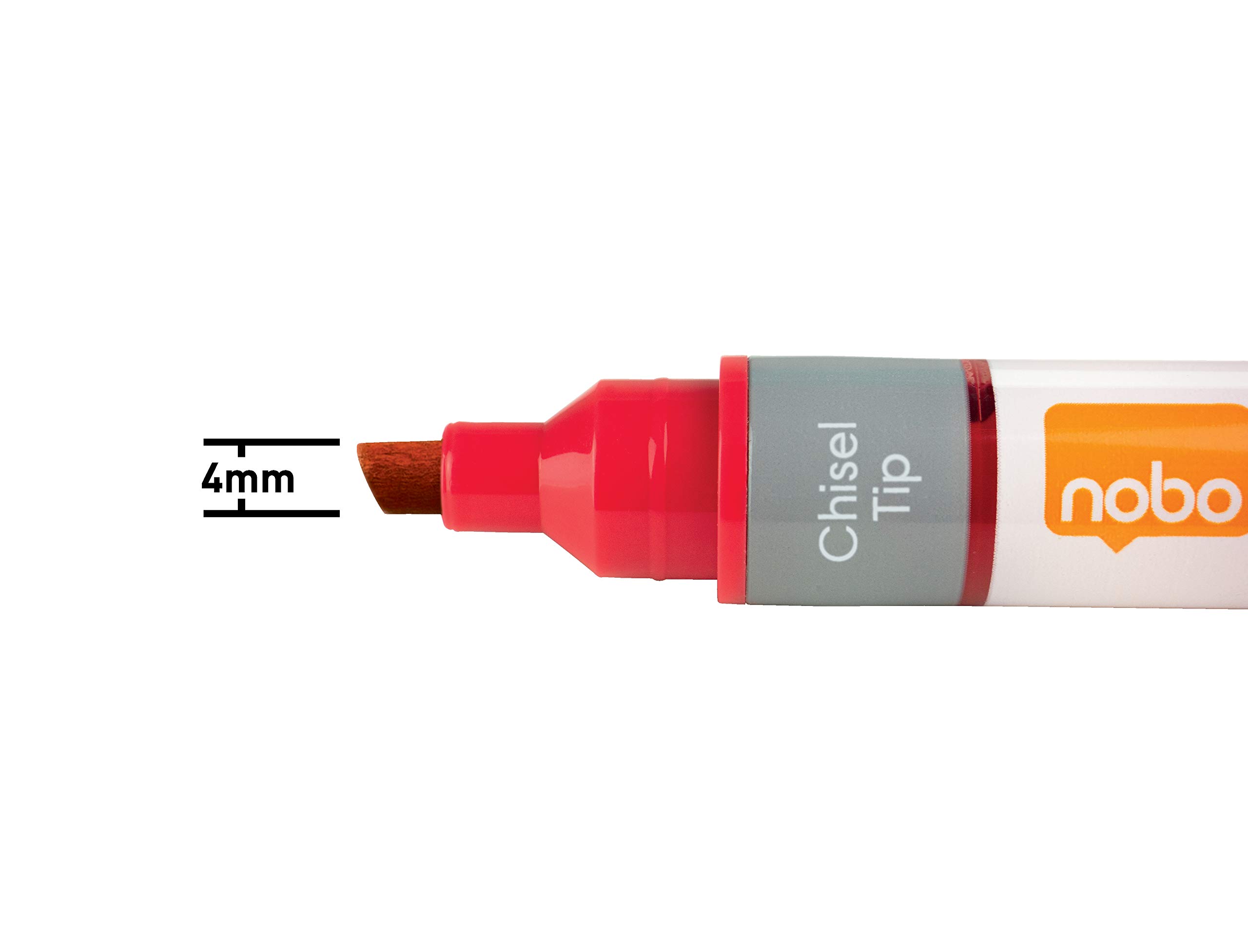 nobo-liquid-ink-lot-de-10-marqueurs-tableau-blanc-pointe-biseaut-e-4-mm-rouge-19 image 2