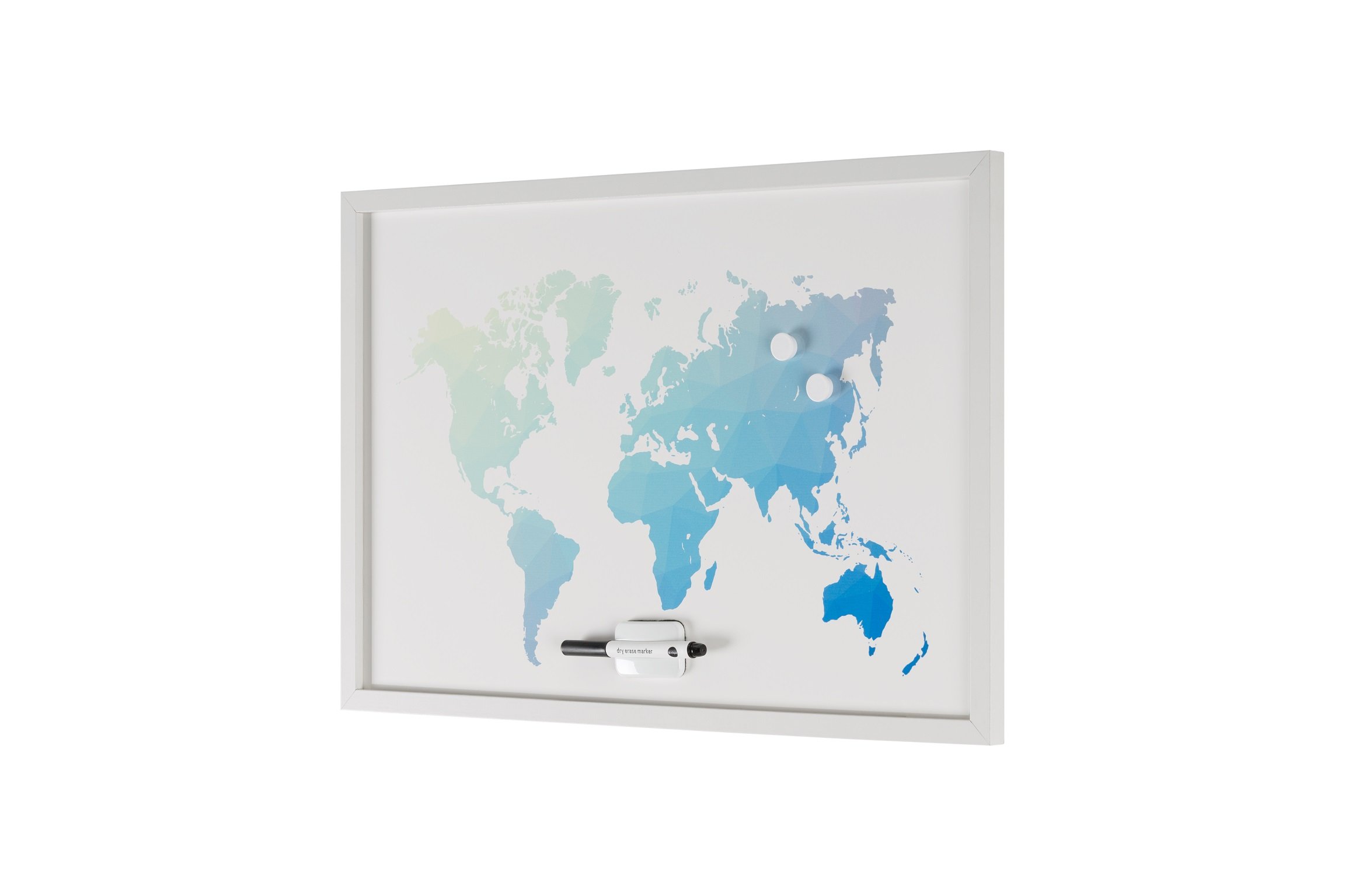 bi-office-tableau-blanc-polygon-carte-du-monde-magn-tique-60x40cm image 3