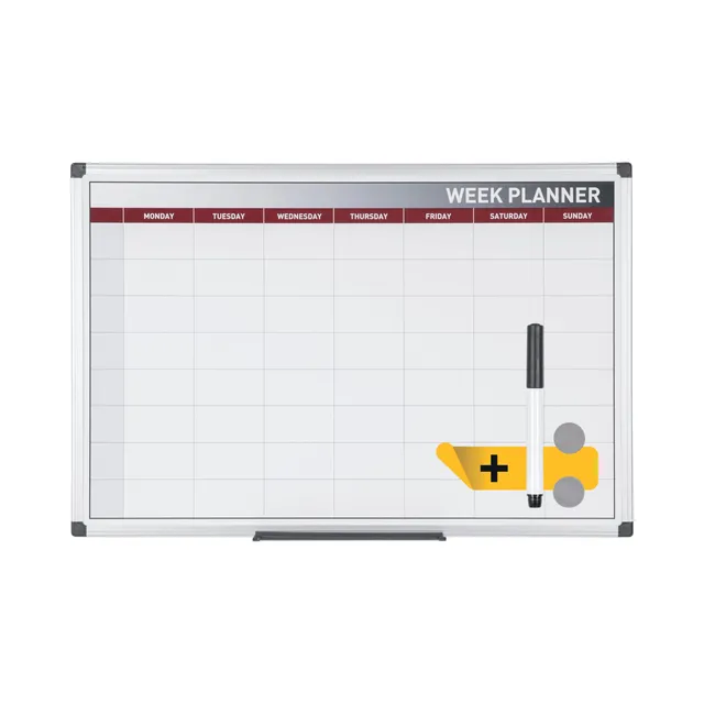 bi-office-planificateur-hebdomadaire-magn-tique-60-x-45-cm-cadre-aluminium image 1