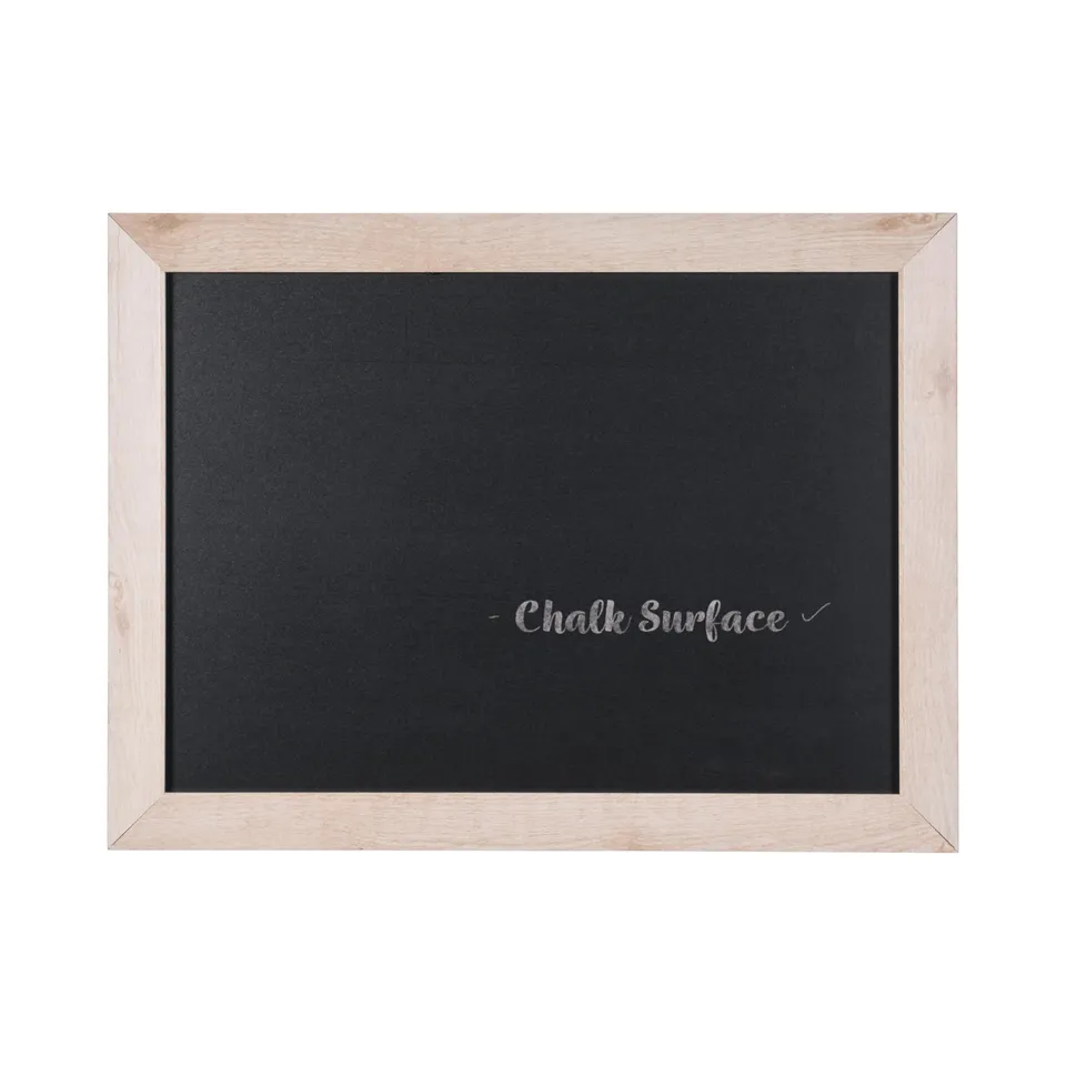 bi-office-kamashi-bianco-tableau-craie-noir-90-x-60-cm-cadre-mdf-pin-blanc image 1