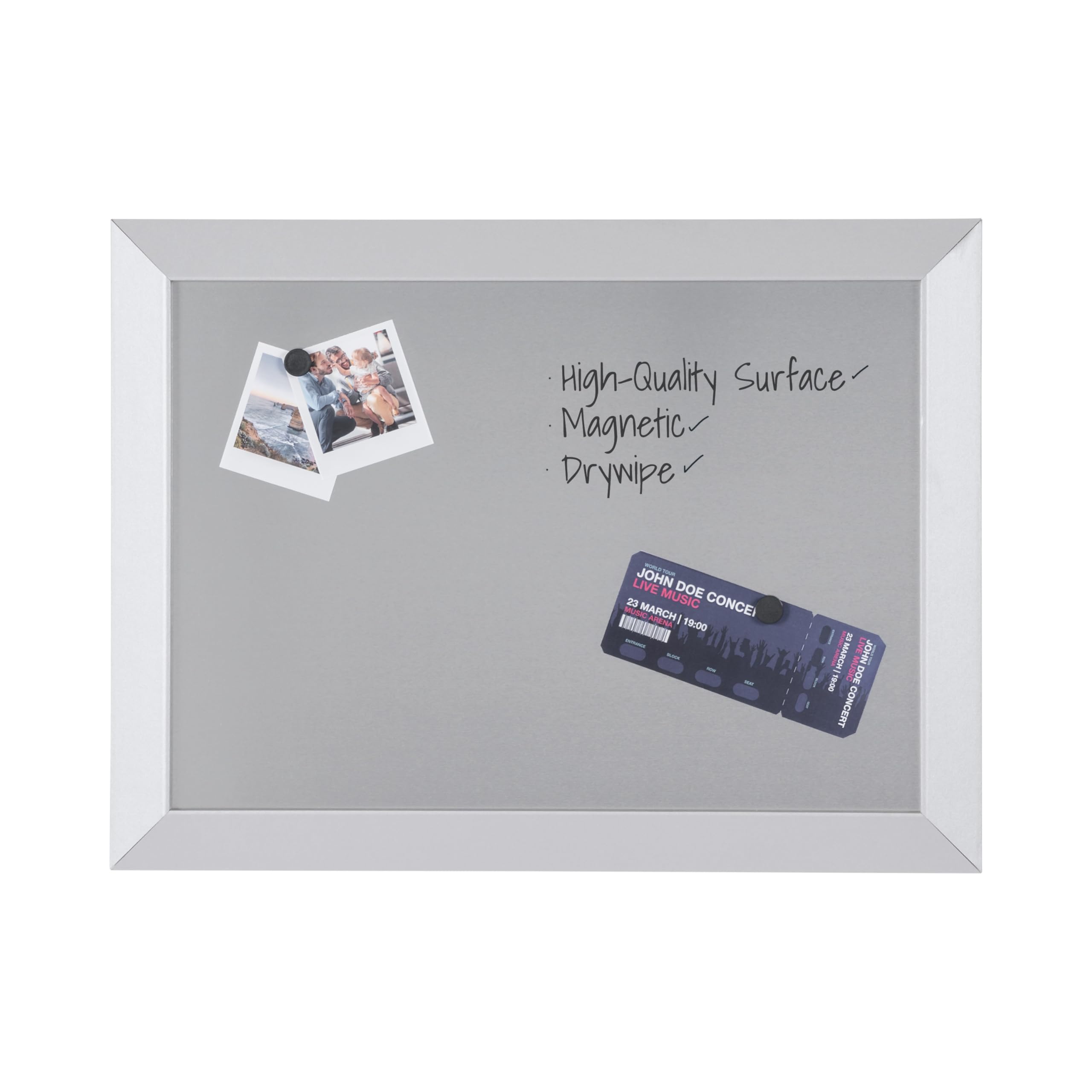 bi-office-kamashi-tableau-magn-tique-60x45-cm-gris-cadre-mdf image 1
