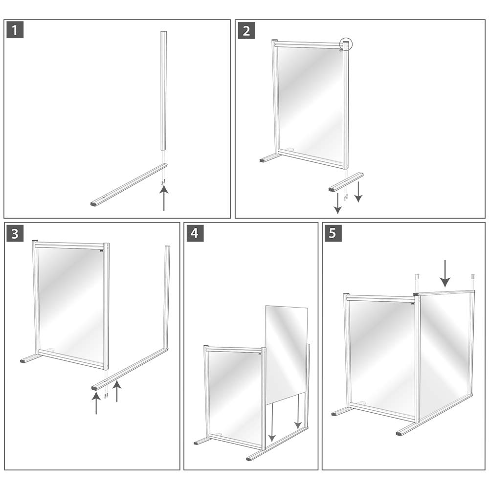 nobo-premium-plus-1915499-s-parateur-de-bureau-acrylique-transparent-400x1000-mm image 5