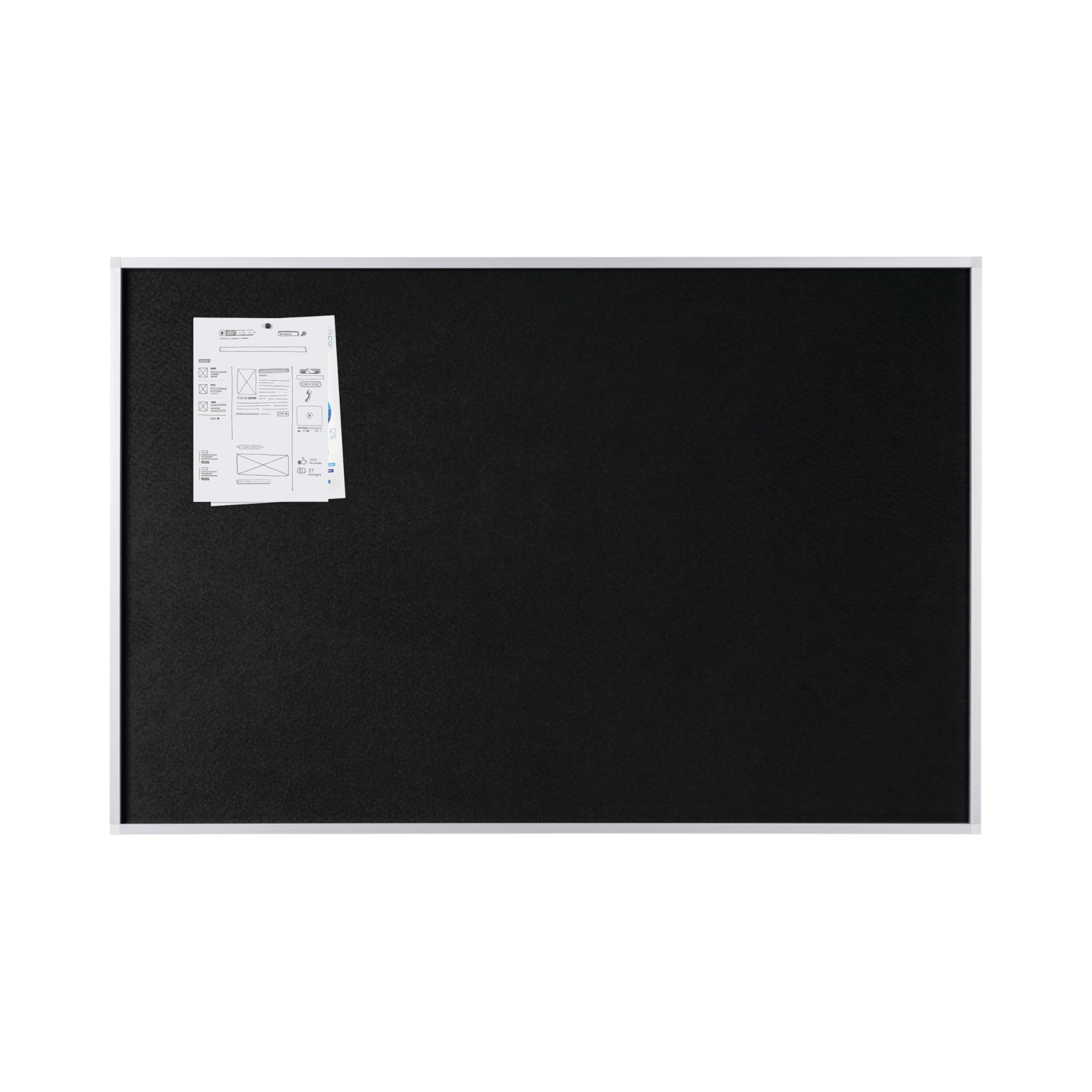 bi-office-maya-new-generation-tableau-d-affichage-feutre-gris-1200-x-900-mm image 6
