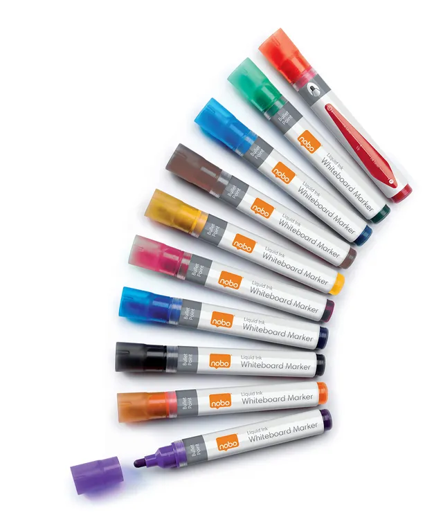 nobo-liquid-ink-1915381-marqueurs-tableau-blanc-pointe-ogive-3-mm-lot-de-10-coul image 1