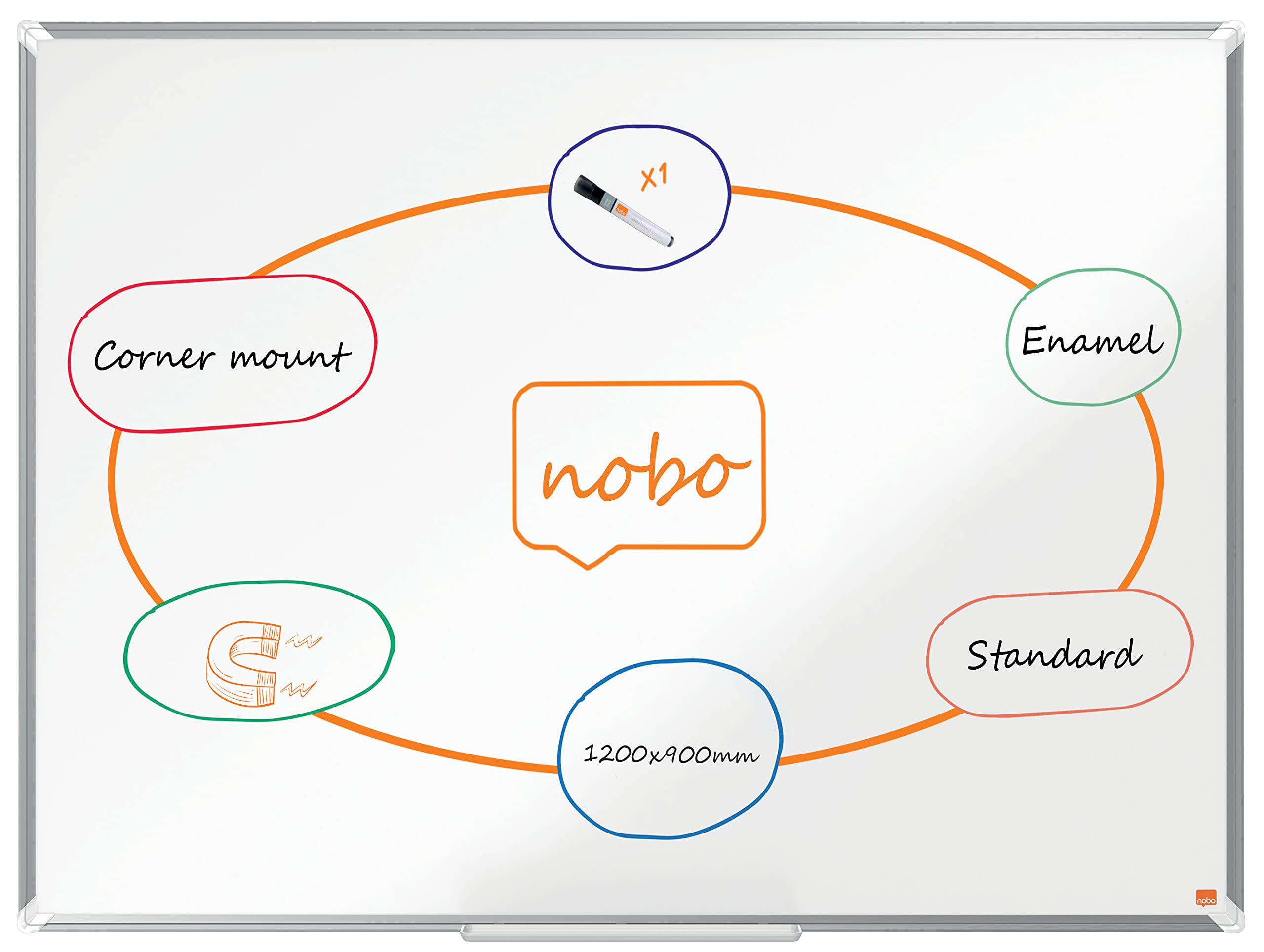 nobo-premium-plus-tableau-blanc-magn-tique-maill-1200x900mm-blanc-1915145 image 1