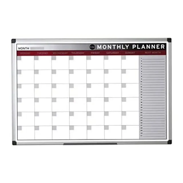 bi-office-earth-tableau-planning-magn-tique-mensuel-90-x-60-cm-cadre-aluminium image 1