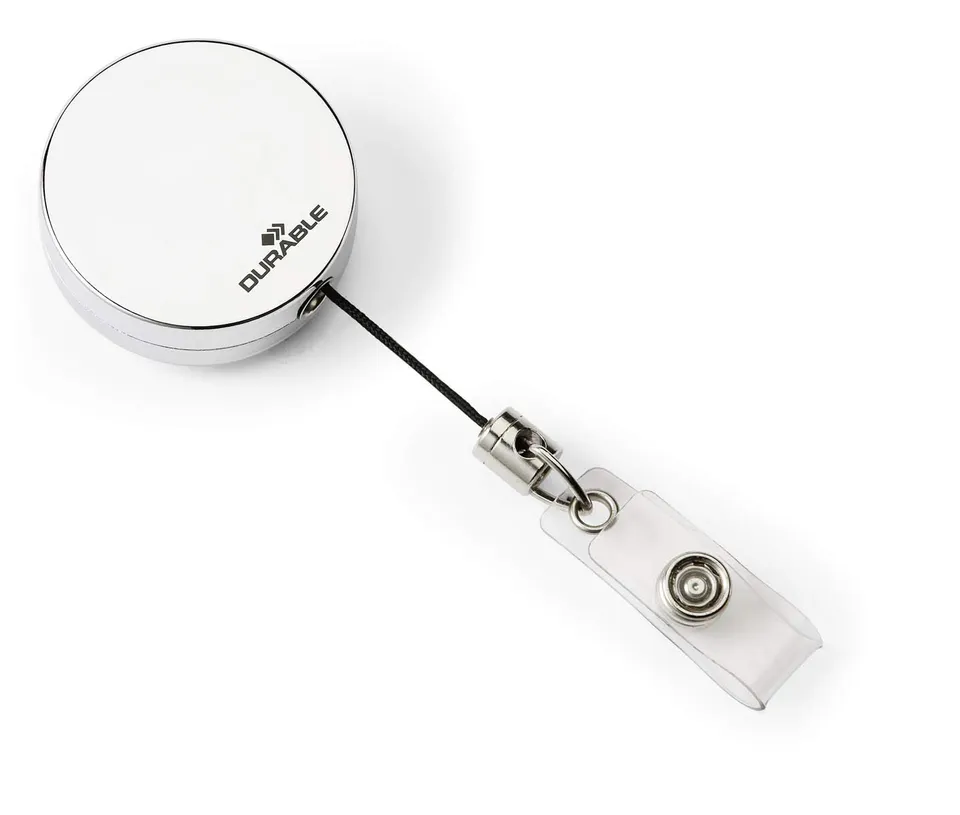 durable-enrouleur-de-badge-m-tal-chrom-cordon-80-cm-bo-te-de-10 image 1