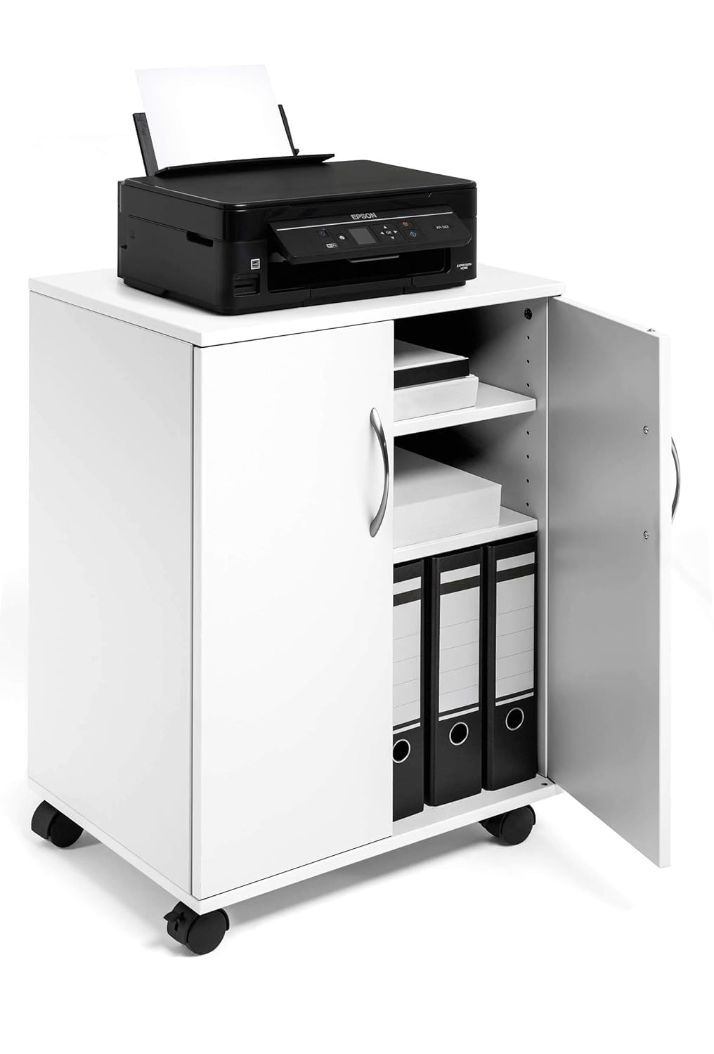 durable-chariot-caisson-multifonctionnel-ferm-2-portes-blanc-528-x-737-x-400-mm image 4