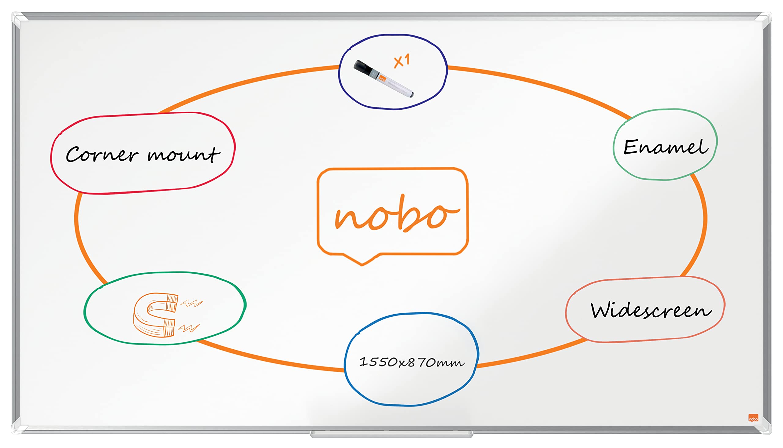 nobo-premium-plus-tableau-blanc-magn-tique-maill-1550-x-870-mm-blanc image 1