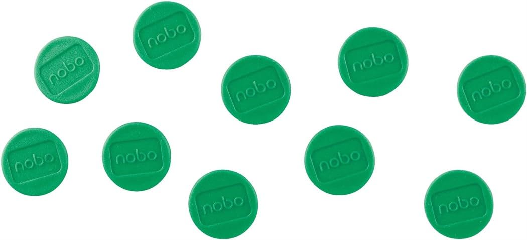 nobo-jeu-de-10-aimants-pour-tableau-blanc-magne9tique-13-mm-vert-1915289 image 1