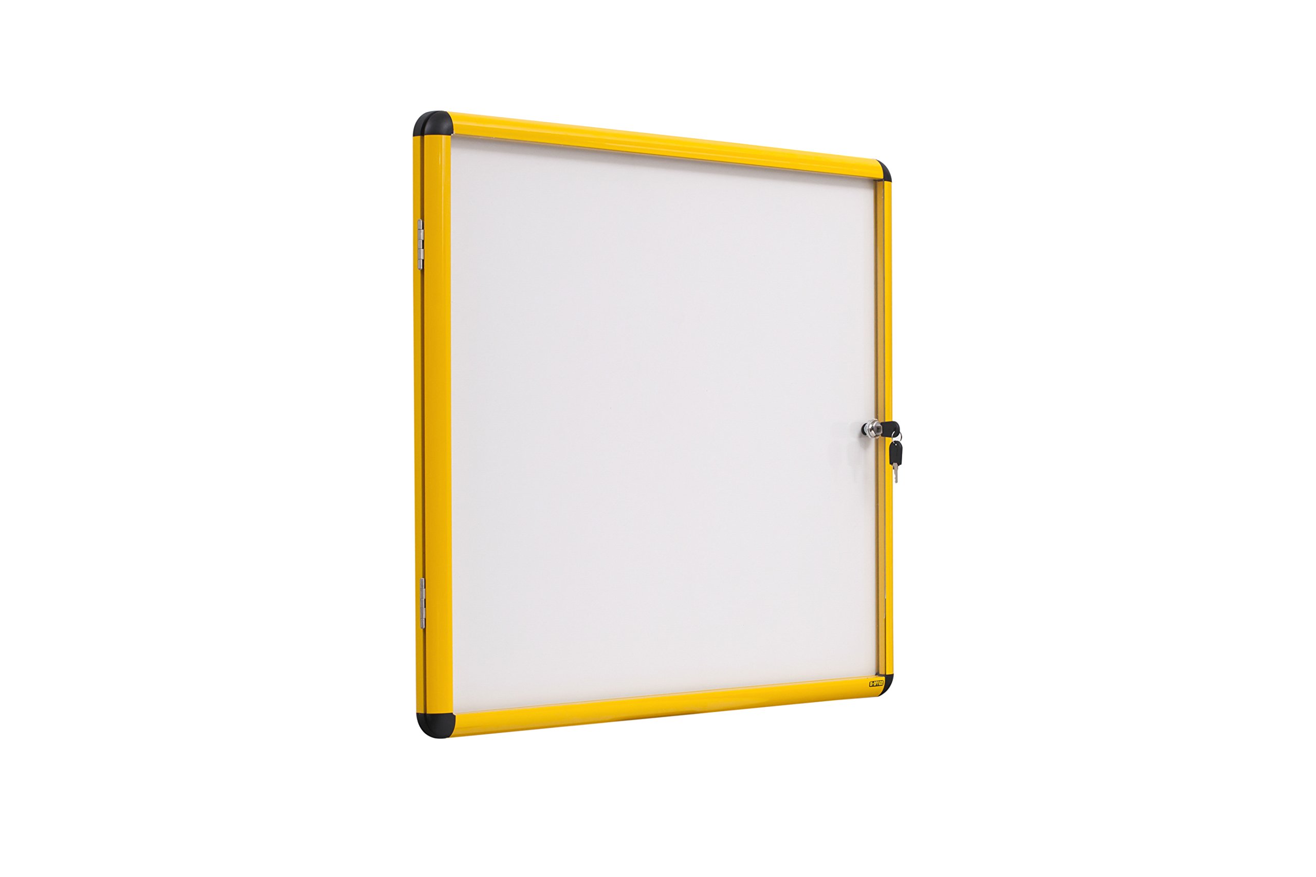 bi-office-exhibit-vitrine-d-int-rieur-murale-6-x-a4-cadre-aluminium-jaune-fond-m image 2