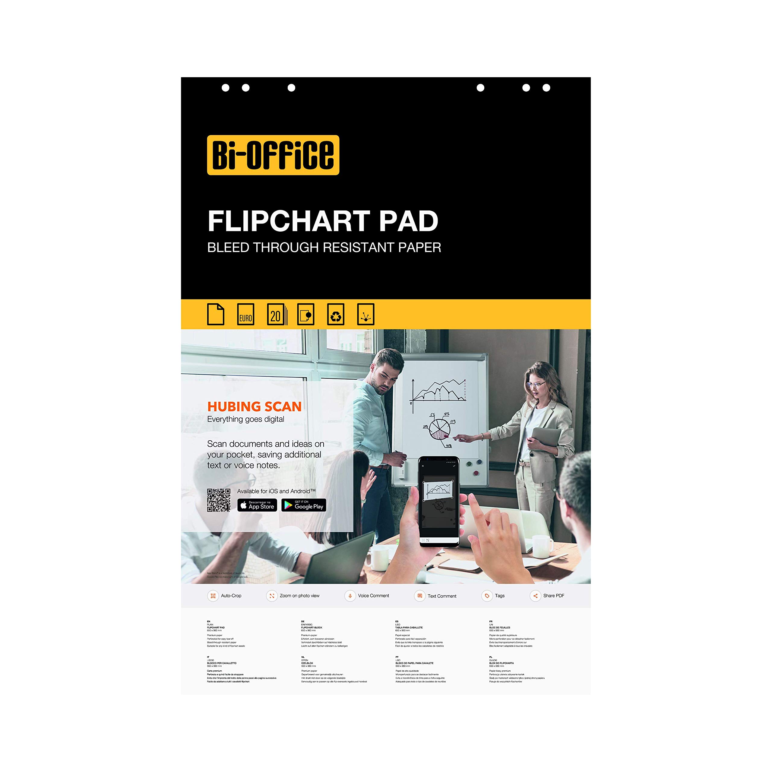 bi-office-bloc-papier-paperboard-euro-blanc-50-feuilles-perfor image 3