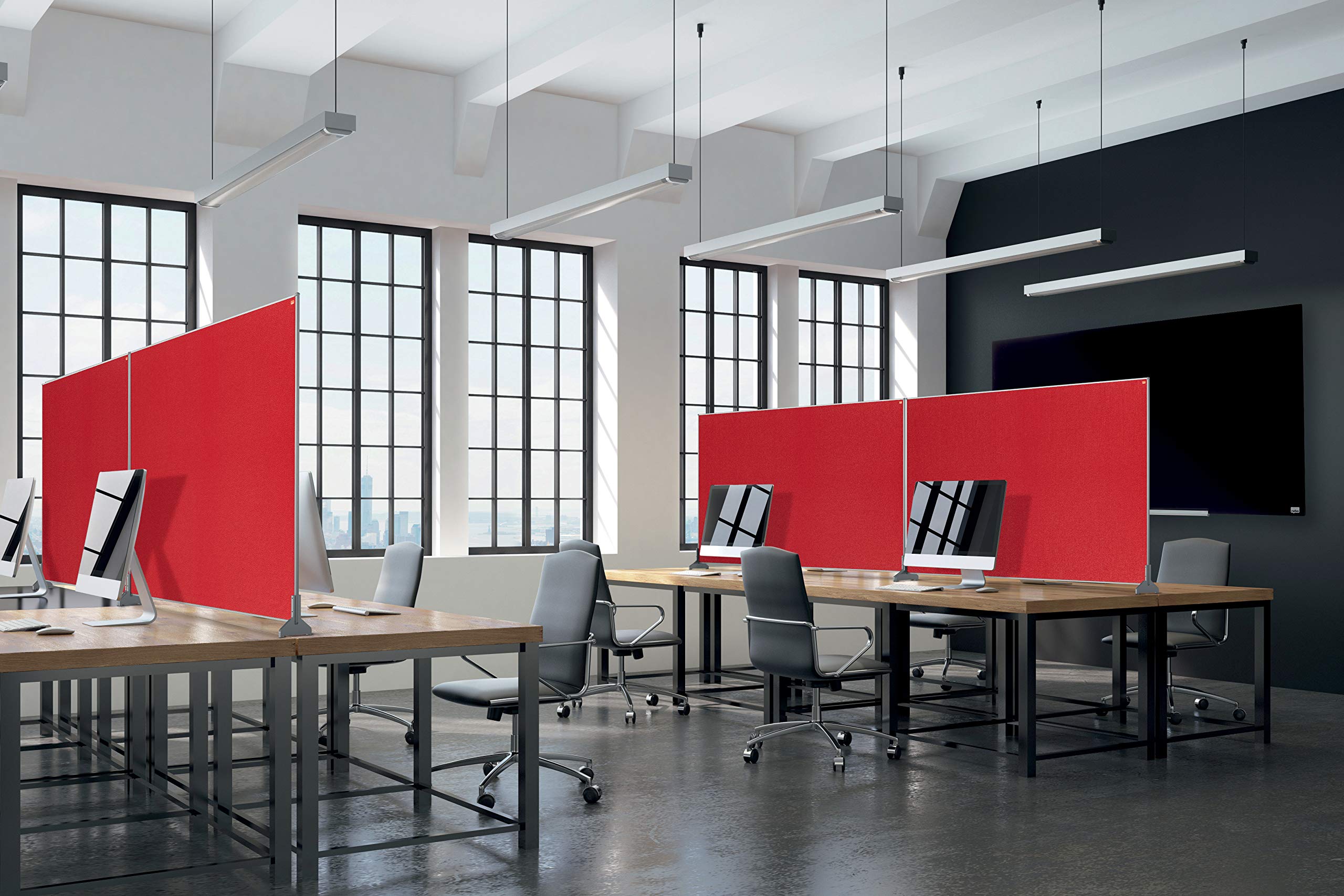 nobo-impression-pro-s-parateur-de-bureau-feutre-rouge-1400x1000-mm-cloison-et-ta image 3