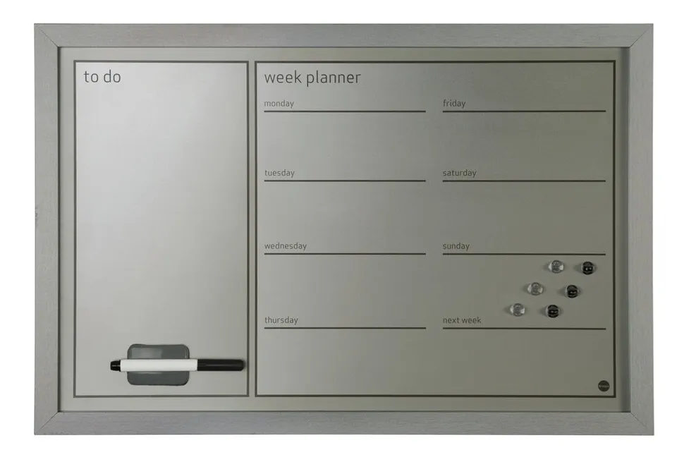 bi-office-maya-tableau-planning-hebdomadaire-gris-60-x-40-cm-magn-tique image 1