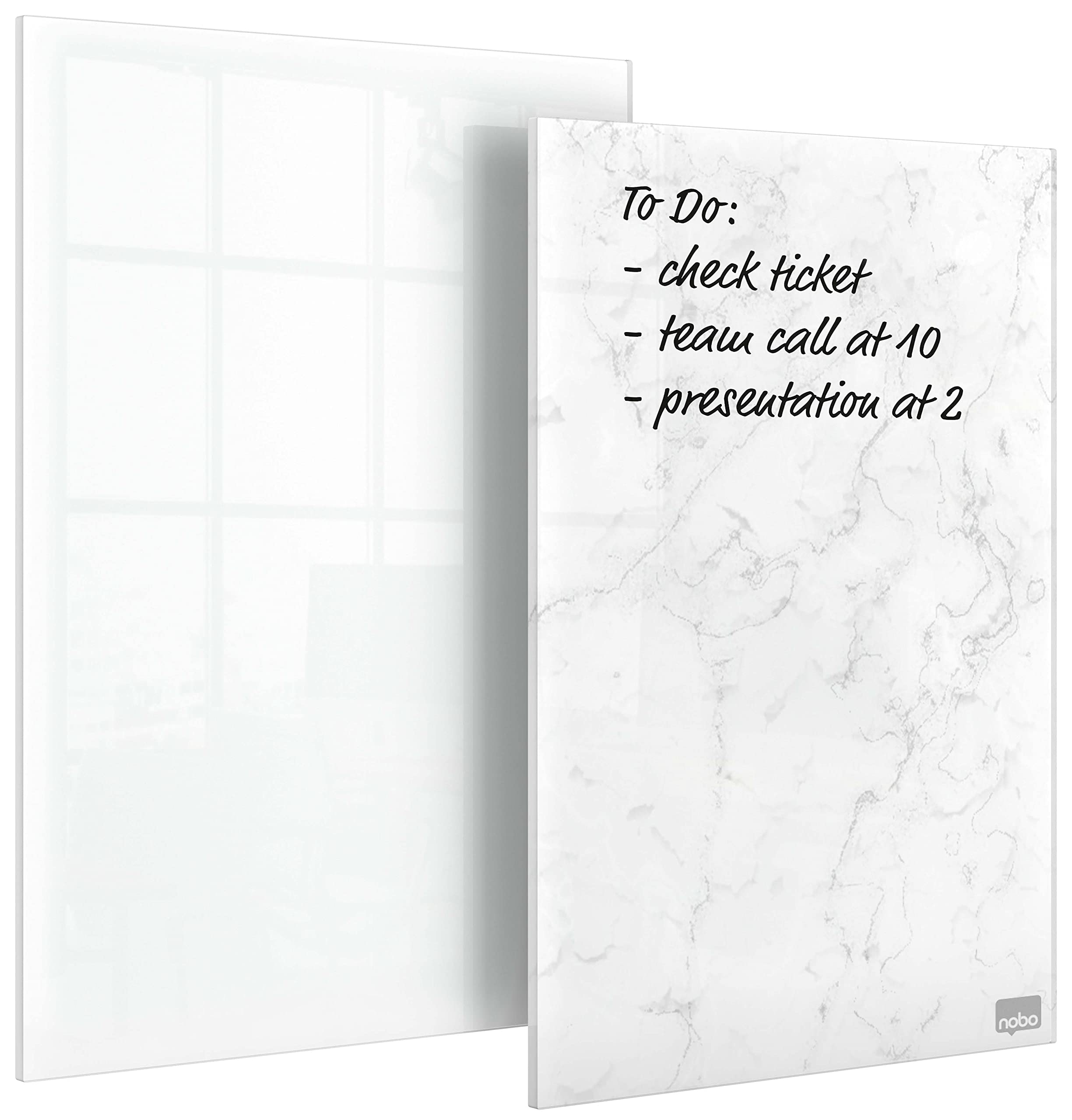 nobo-lot-de-2-mini-tableaux-effa-ables-en-verre-sans-cadre-230-x-152-mm-2-feutre image 1