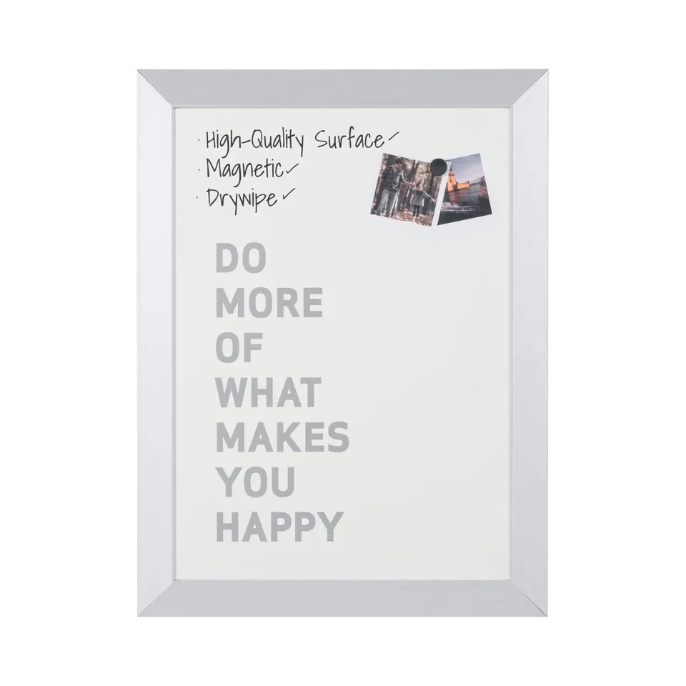 bi-office-tableau-blanc-kamashi-45x60-cm-magn-tique-effa-able-cadre-mdf-argent image 1