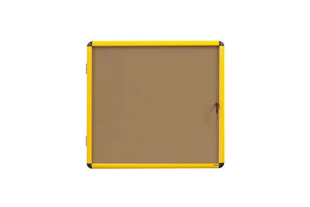bi-office-vitrine-d-int-rieur-aluminium-jaune-4x-a4-fond-li-ge image 1