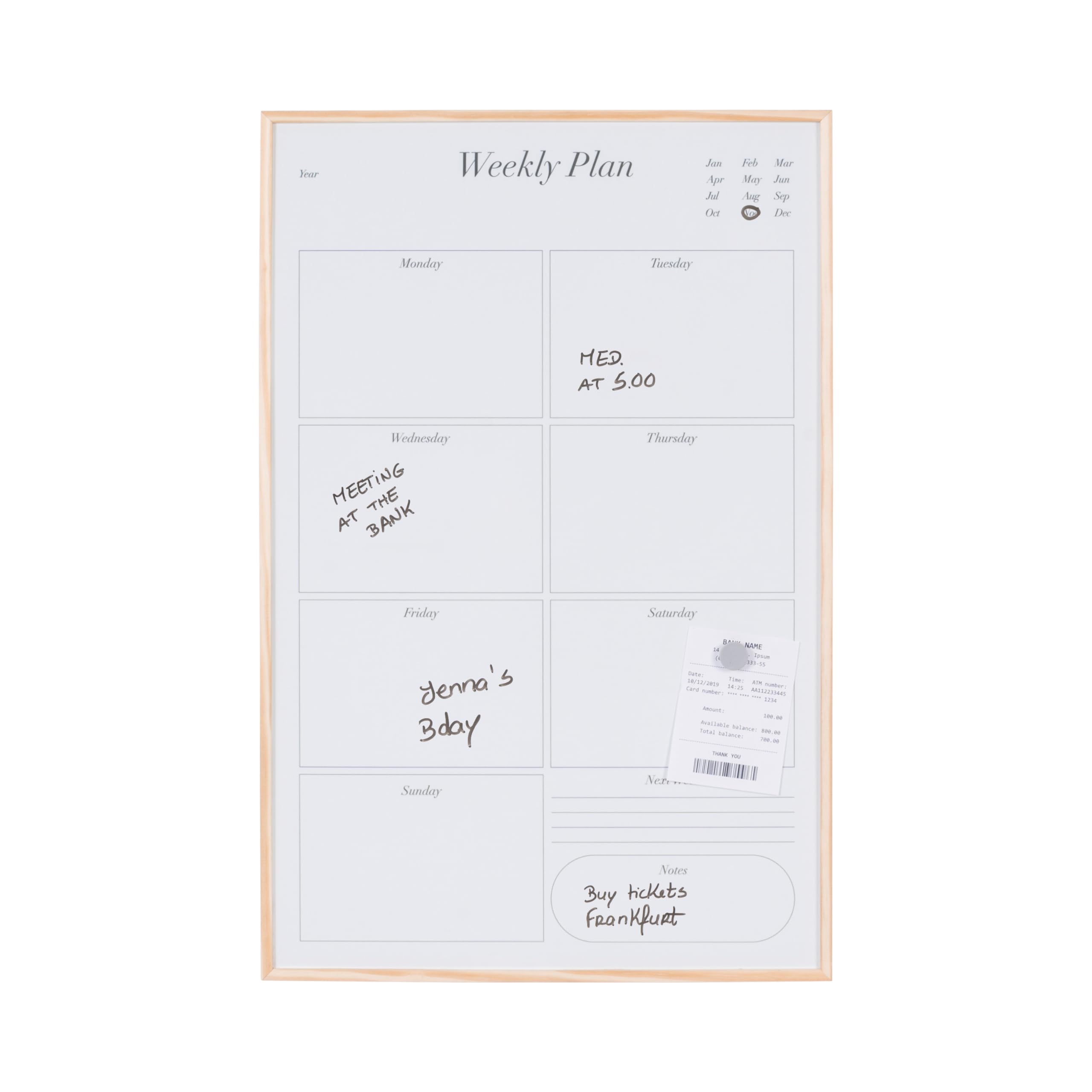 bi-office-earth-new-basic-tableau-planificateur-magn-tique-hebdomadaire-40x60cm image 1