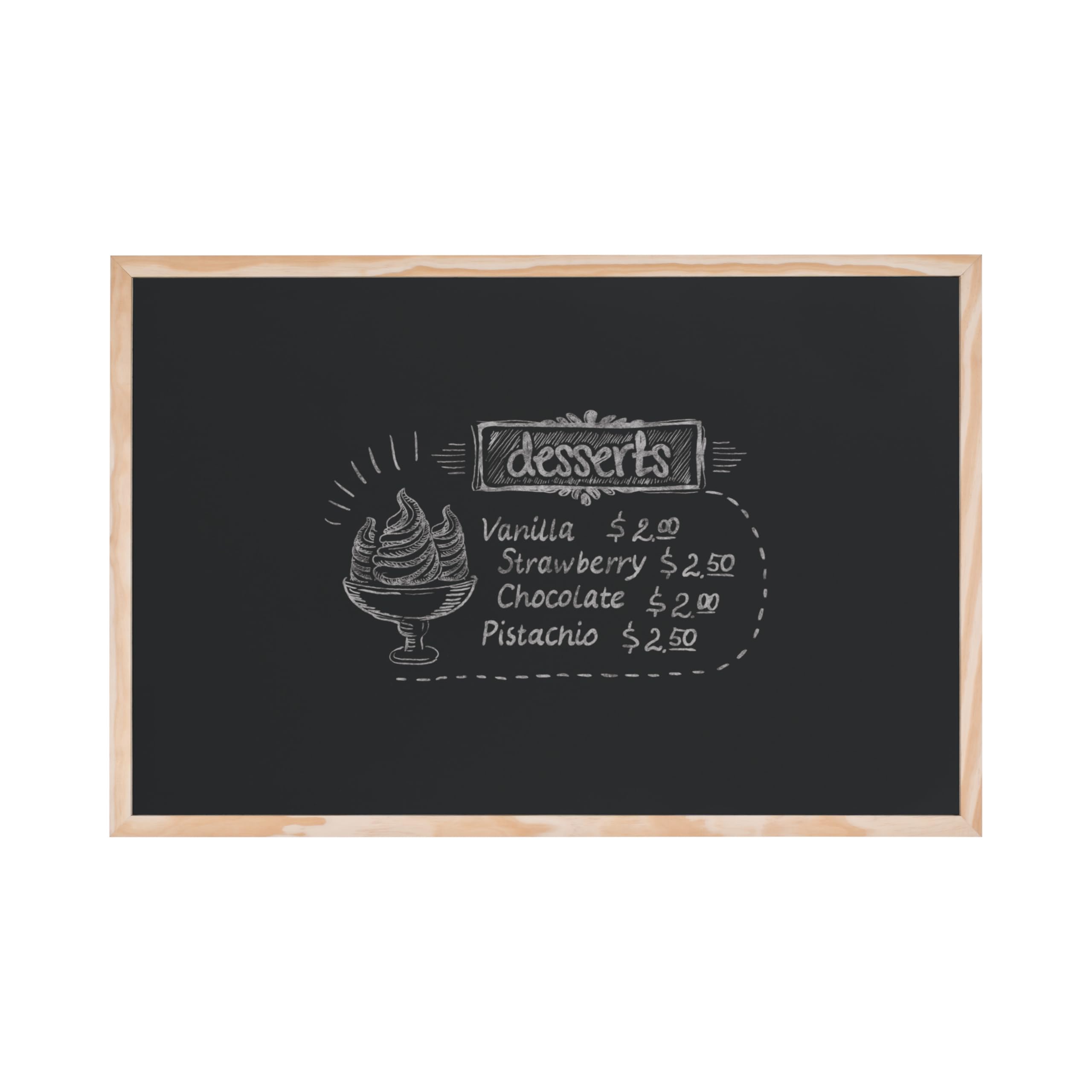 bi-office-optimum-tableau-noir-45-x-30-cm-surface-non-magn-tique-cadre-pin-natur image 1