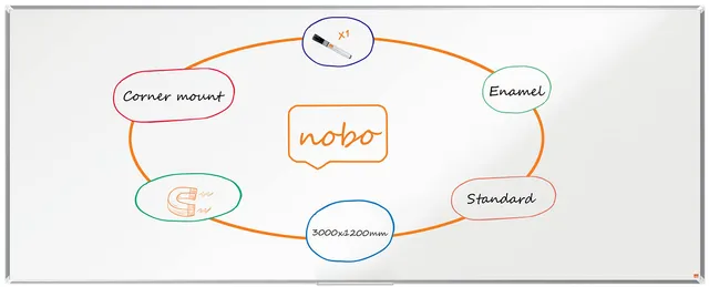 nobo-premium-plus-tableau-blanc-magn-tique-maill-3000-x-1200-mm-cadre-aluminium- image 1