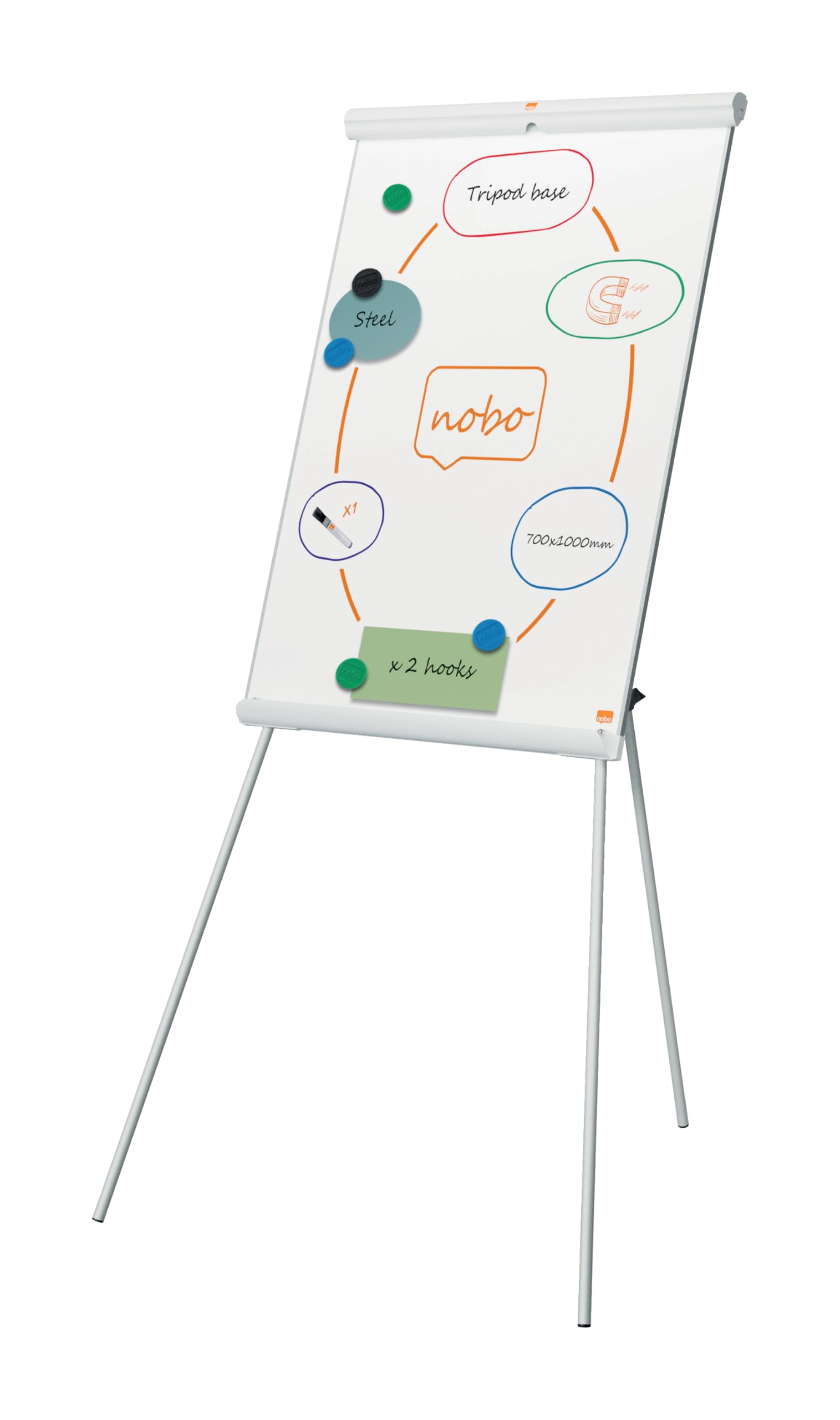 nobo-premium-plus-chevalet-tableau-blanc-magn-tique-tr-pied-r-glable-1860-mm-cro image 1