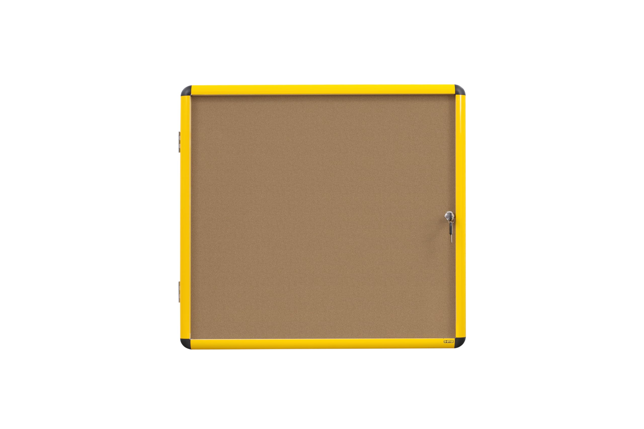 bi-office-vitrine-d-int-rieur-aluminium-jaune-4x-a4-fond-li-ge image 2