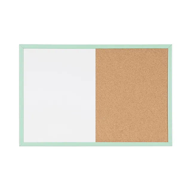 bi-office-tableau-mixte-pastel-40x60-cm-magn-tique-effa-able-et-li-ge-cadre-vert image 1