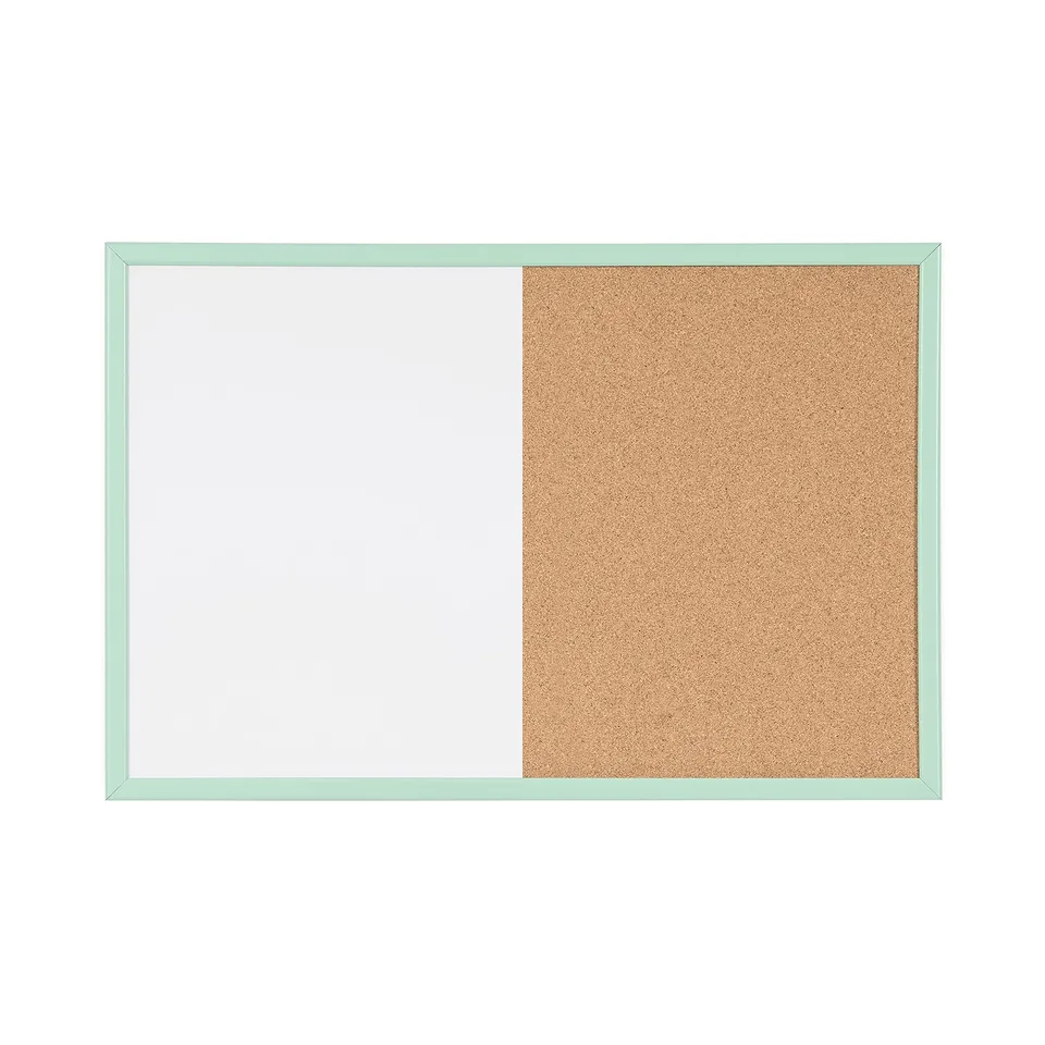 bi-office-tableau-mixte-pastel-40x60-cm-magn-tique-effa-able-et-li-ge-cadre-vert image 1
