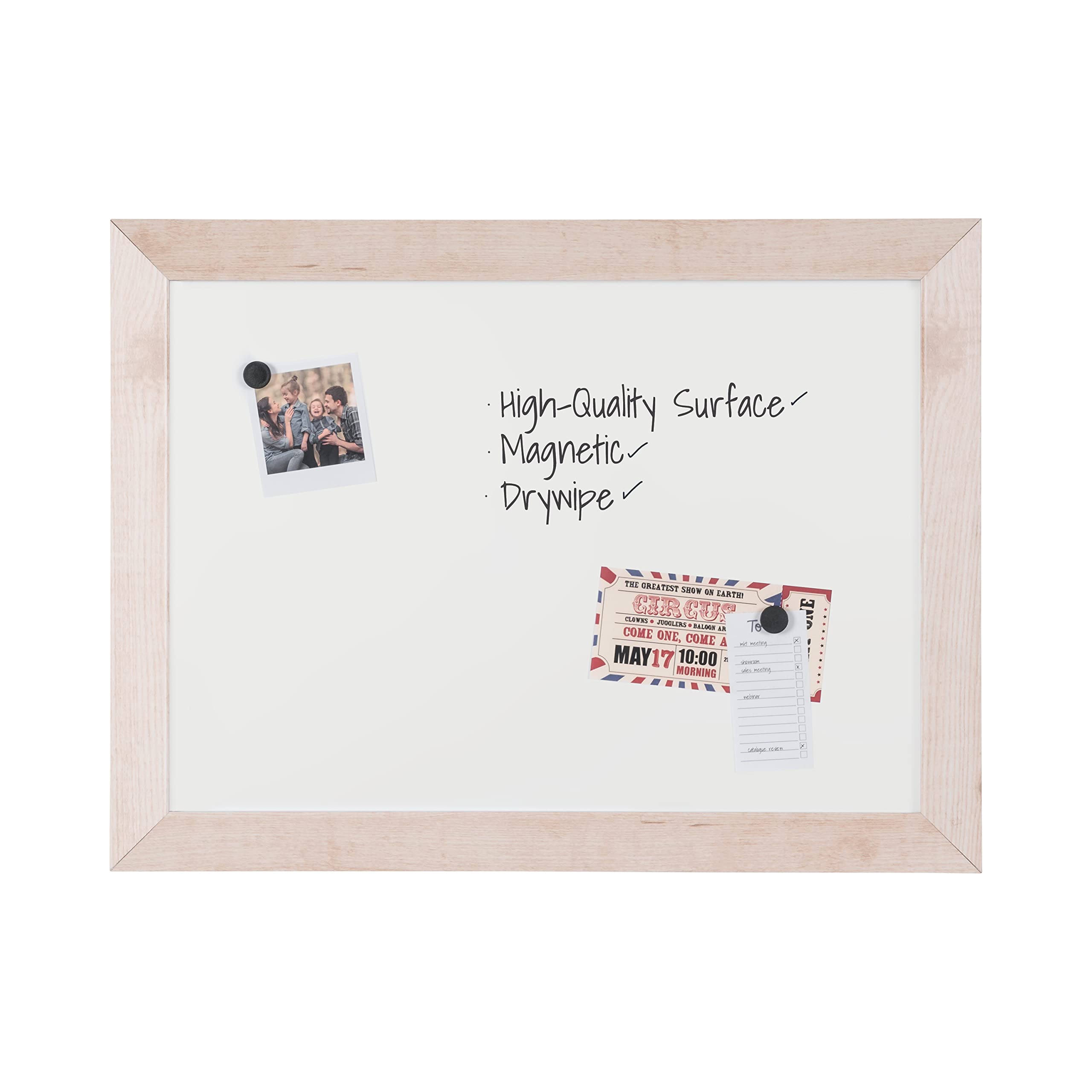bi-office-kamashi-tableau-blanc-magn-tique-90-x-60-cm-cadre-bois-blanc image 1