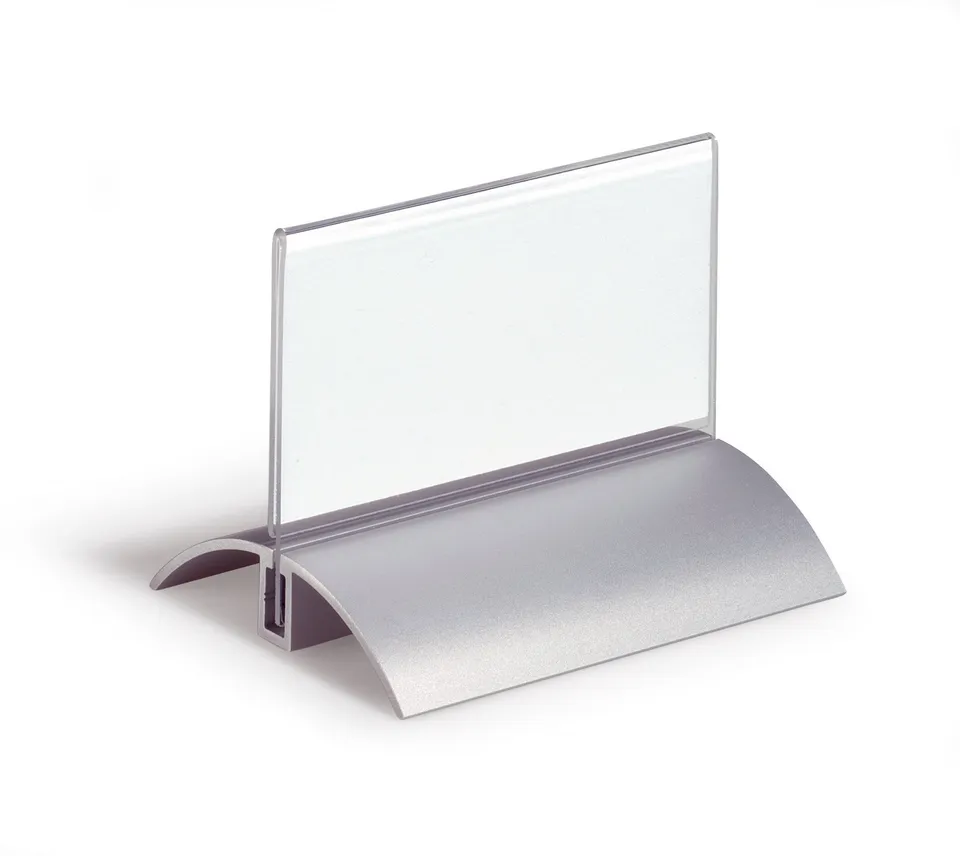 durable-820019-bo-te-de-2-porte-noms-de-table-de-luxe-52-x-100-mm-socle-aluminiu image 1