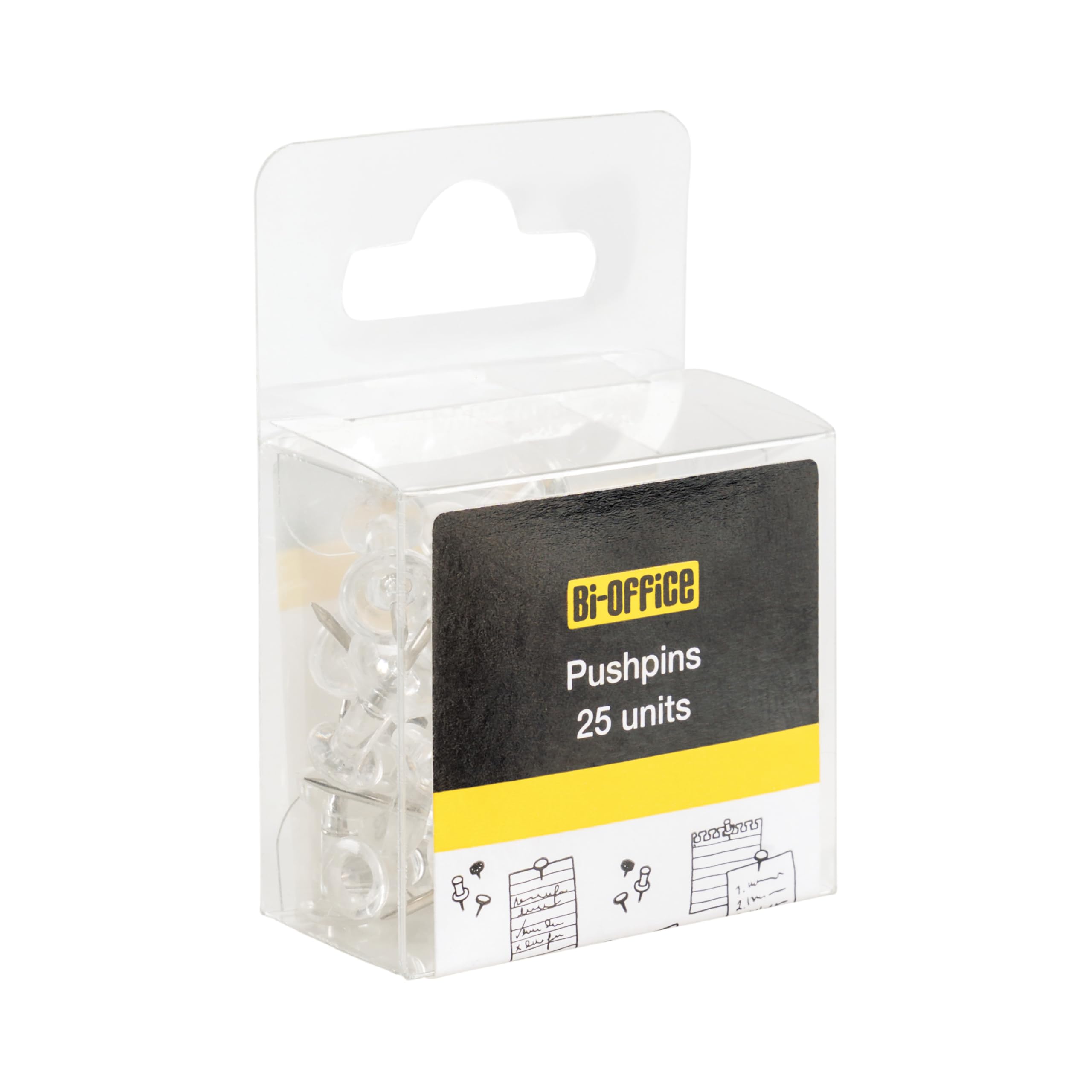 bi-office-lot-de-25-pingles-t-te-ronde-transparentes-pour-tableaux-li-ge-et-feut image 3