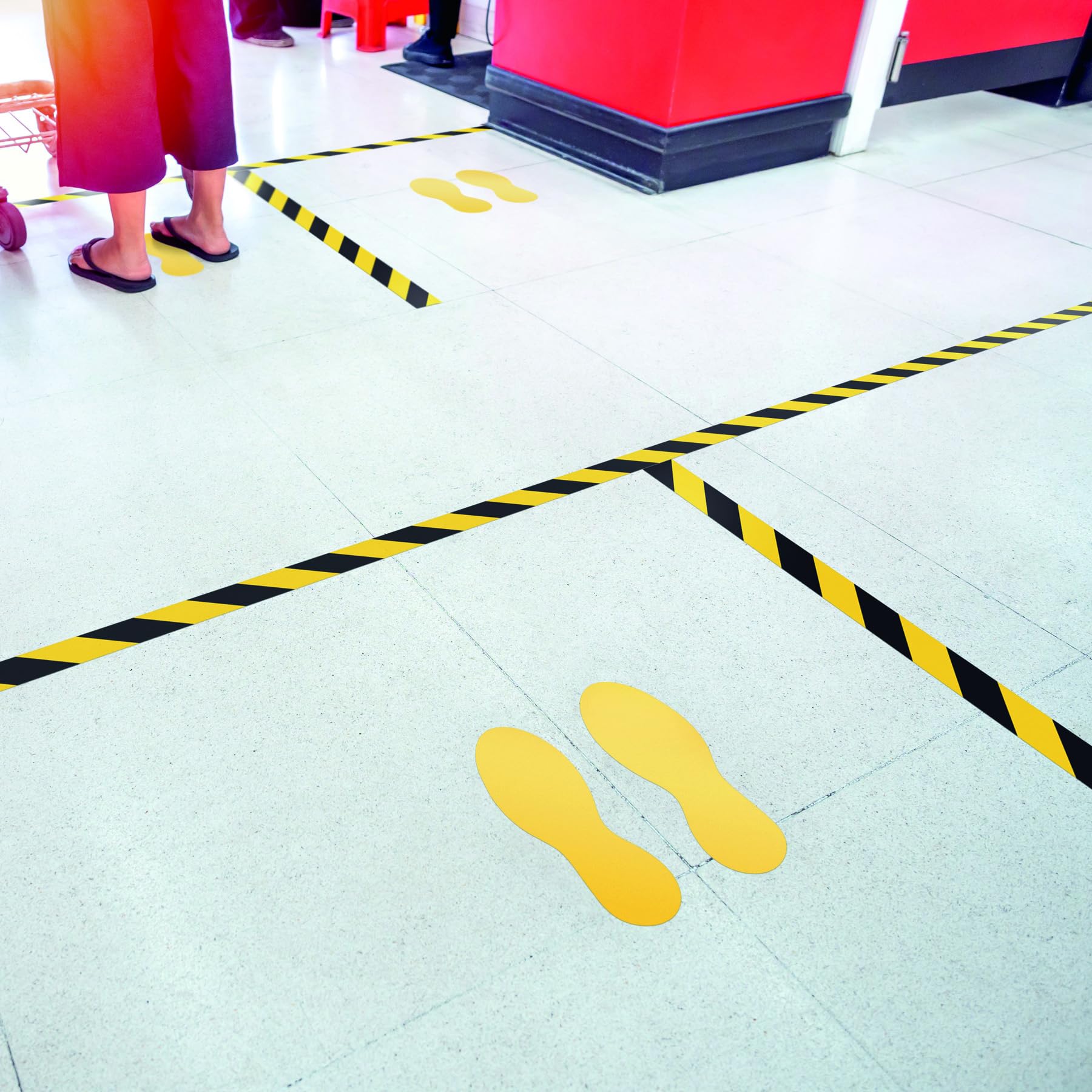 durable-duraline-marquage-au-sol-pieds-adh-sifs-jaune-ral-1003 image 2