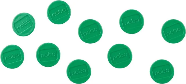 nobo-jeu-de-10-aimants-pour-tableau-blanc-magne9tique-13-mm-vert-1915289 image 1