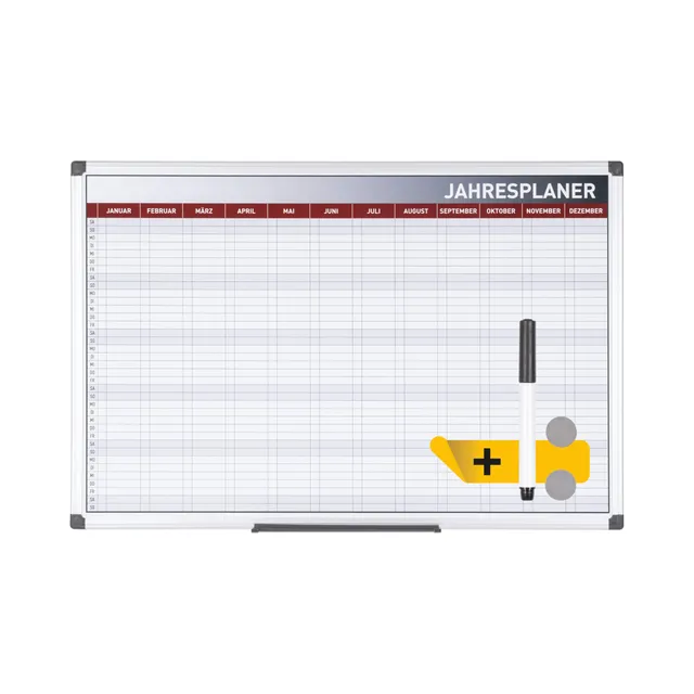 bi-office-maya-planning-annuel-magn-tique-effa-able-52-semaines-90x60cm-avec-mar image 1