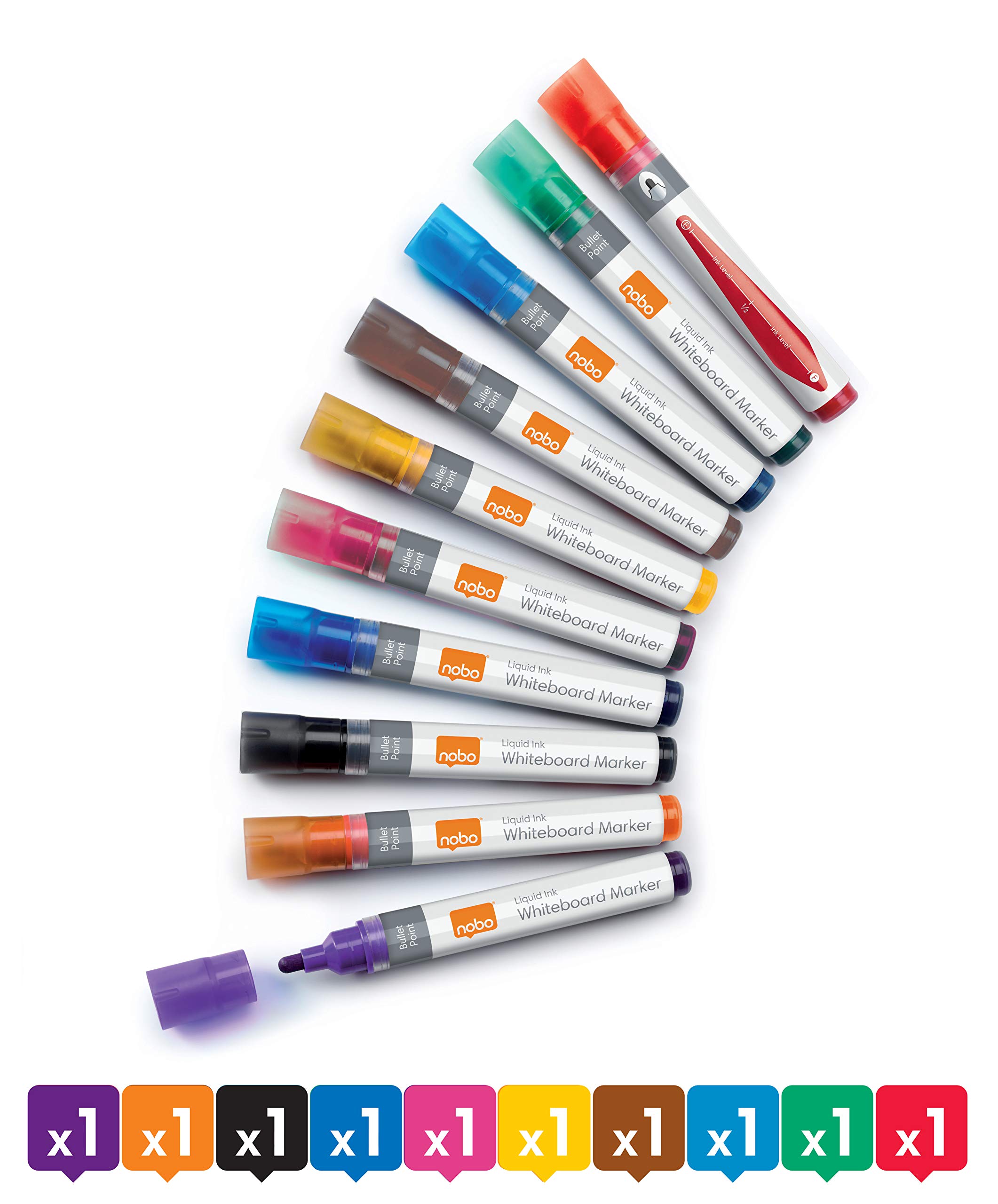 nobo-liquid-ink-1915381-marqueurs-tableau-blanc-pointe-ogive-3-mm-lot-de-10-coul image 6