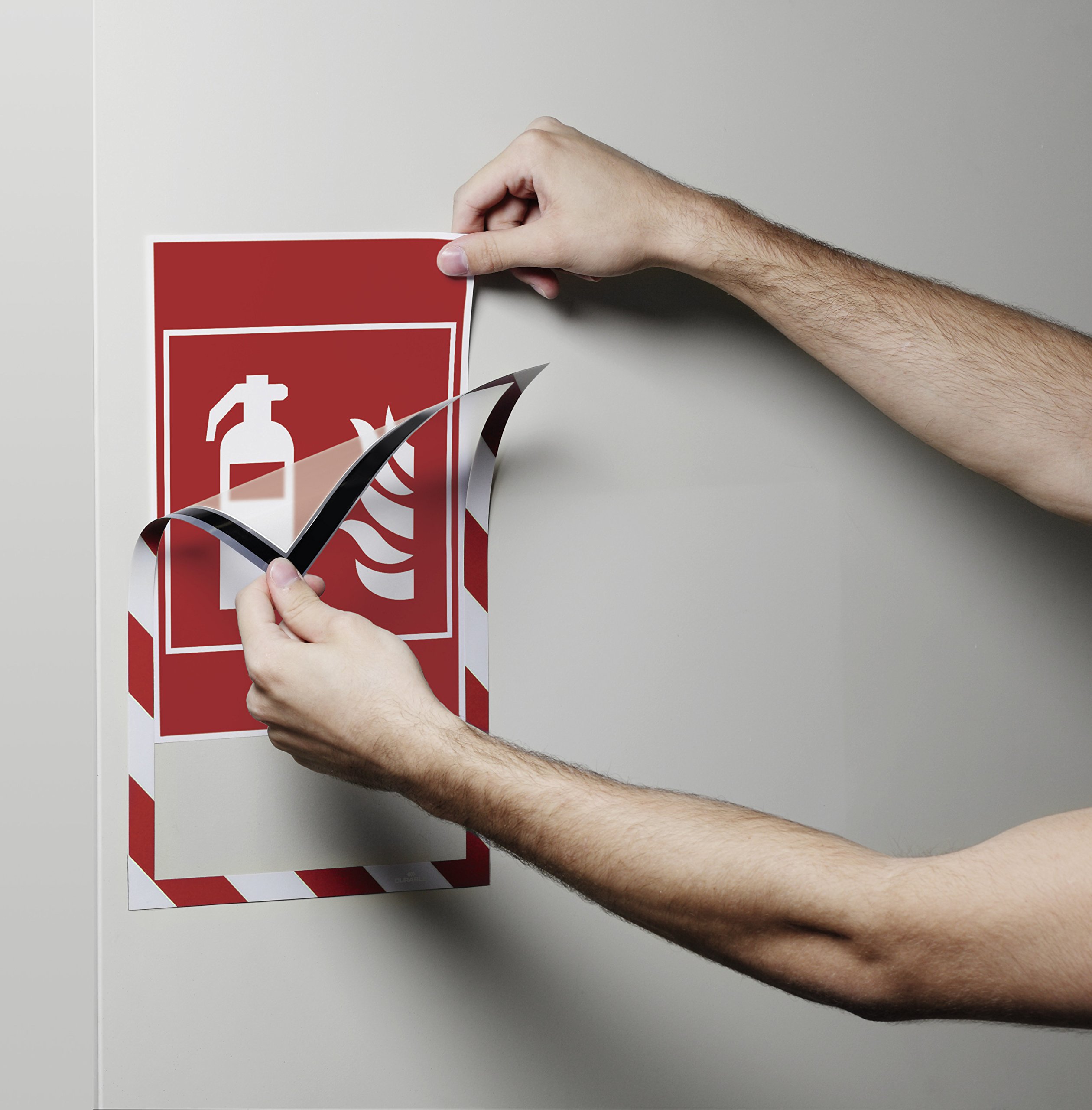 durable-duraframe-magnetic-security-cadre-affichage-a4-rouge-blanc-lot-de-5 image 2