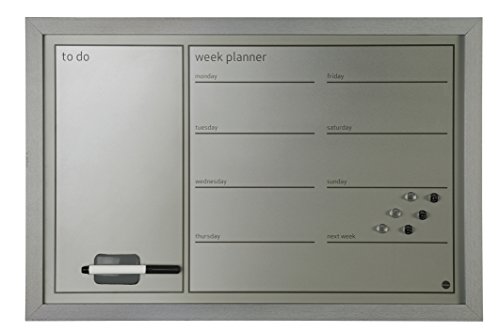 bi-office-maya-tableau-planning-hebdomadaire-gris-60-x-40-cm-magn-tique image 2